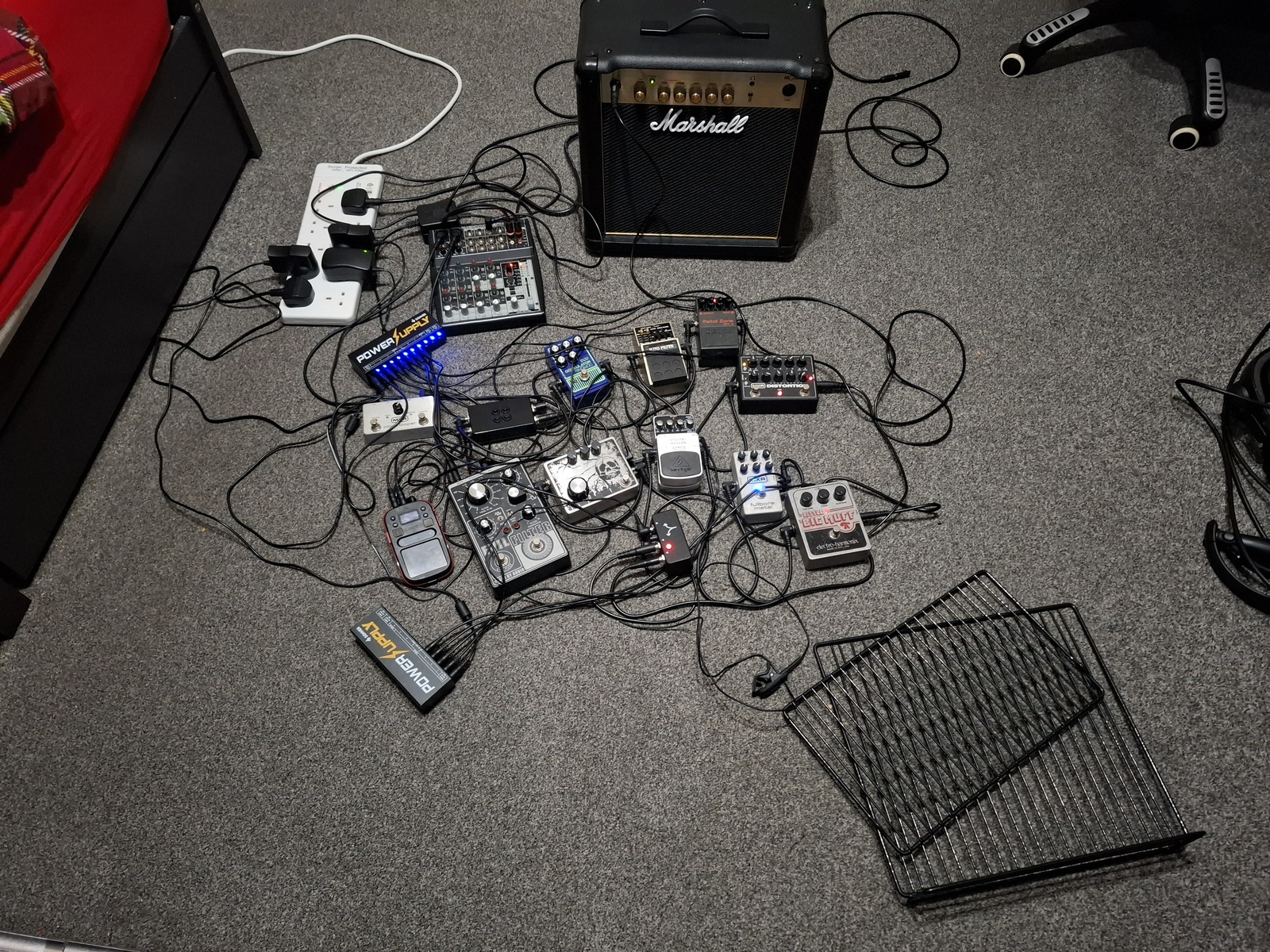 Metal Pedalboard by twiixo featuring MXR Clone Looper, Behringer Xenyx 1002fx, and DOD Gonkulator Ring Mod and 10 more pieces of gear