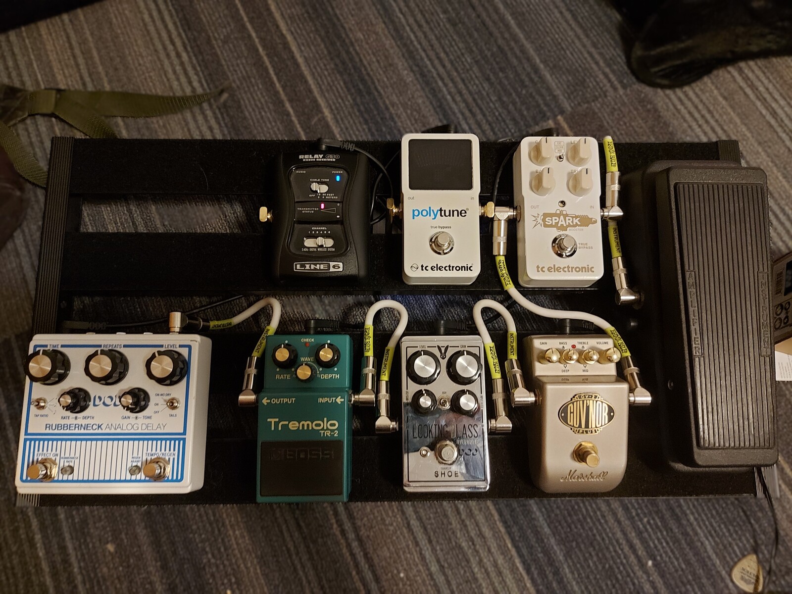 Pedalboard by ivanyimozes featuring TC Electronic Spark Booster, TC Electronic Polytune 2, and Marshall GV-2 Guv'nor Plus and 5 more pieces of gear