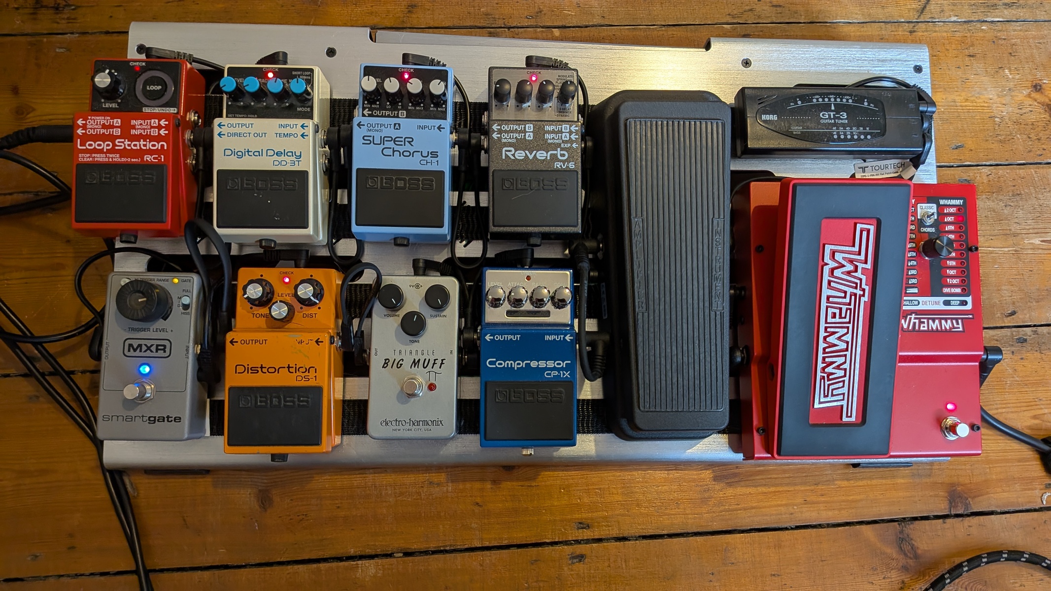 Boss Pedalboard by alden_mcqueen featuring Dunlop Cry Baby 95Q Wah Pedal, DigiTech WH-5 Whammy V, and Boss CP-1X Compressor and 7 more pieces of gear