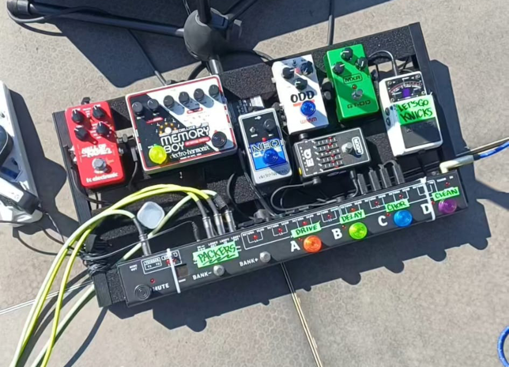 Pedalboard by jianglee featuring Boss TU-2 Chromatic Tuner, MXR M193 GT-OD, and Warm Audio ODD Box v1 and 5 more pieces of gear