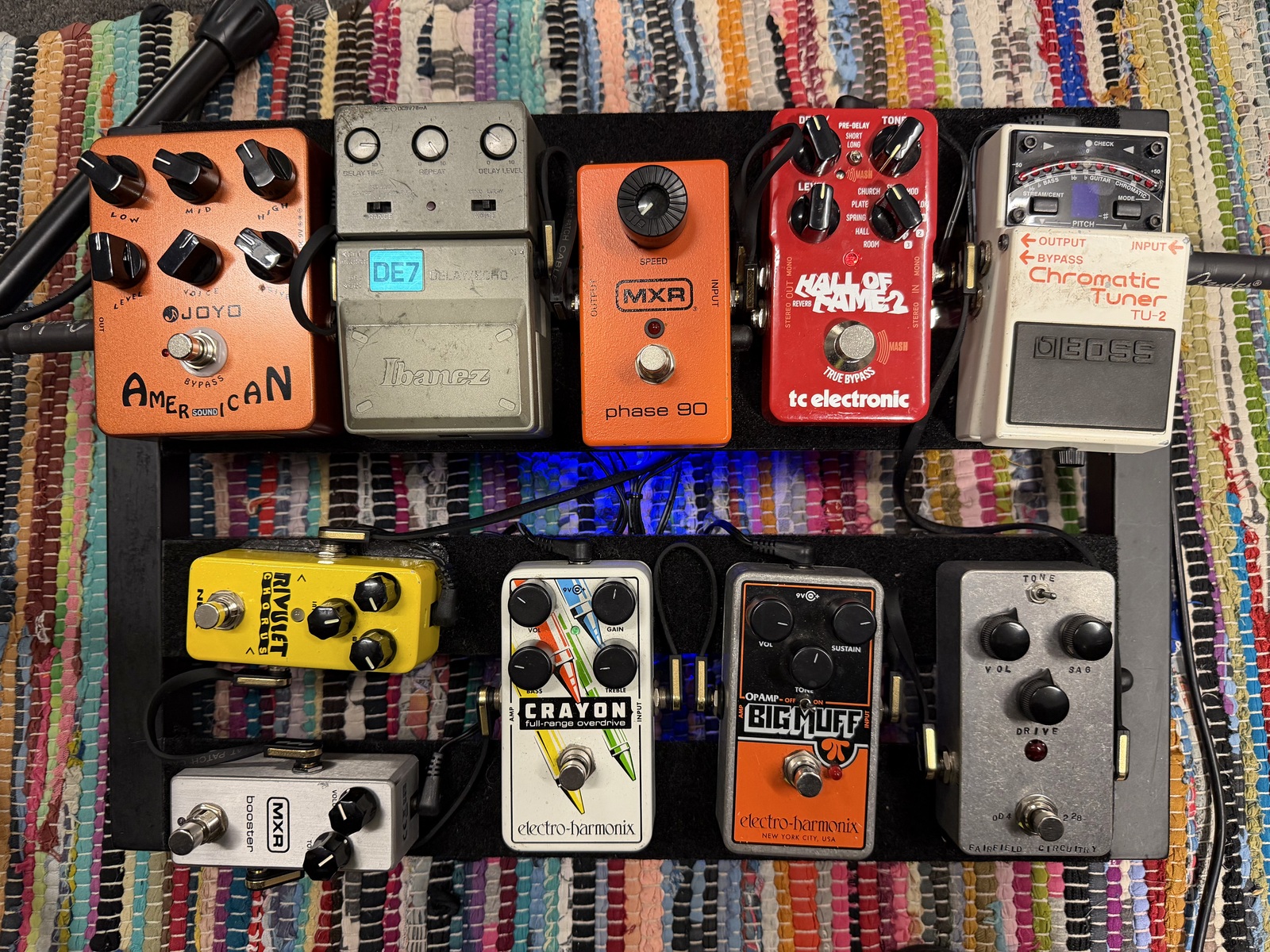 Pedalboard by janesintown featuring Joyo JF-14 American Sound, Ibanez Tone-Lok DE7 Stereo Delay/Echo, and TC Electronic Hall of Fame 2 Reverb and 8 more pieces of gear
