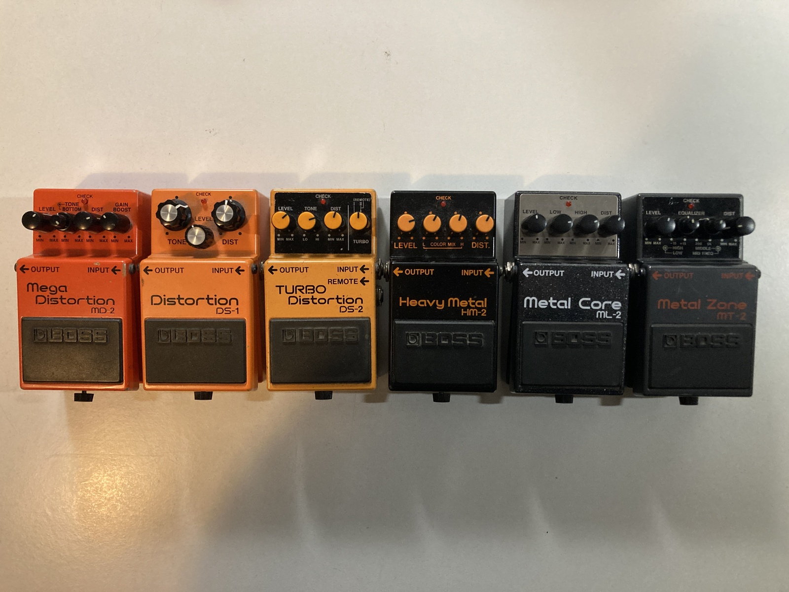 Pedalboard by alecani featuring Boss MD-2 Mega Distortion, Boss DS-1 Distortion, and Boss DS-2 Turbo Distortion and 3 more pieces of gear