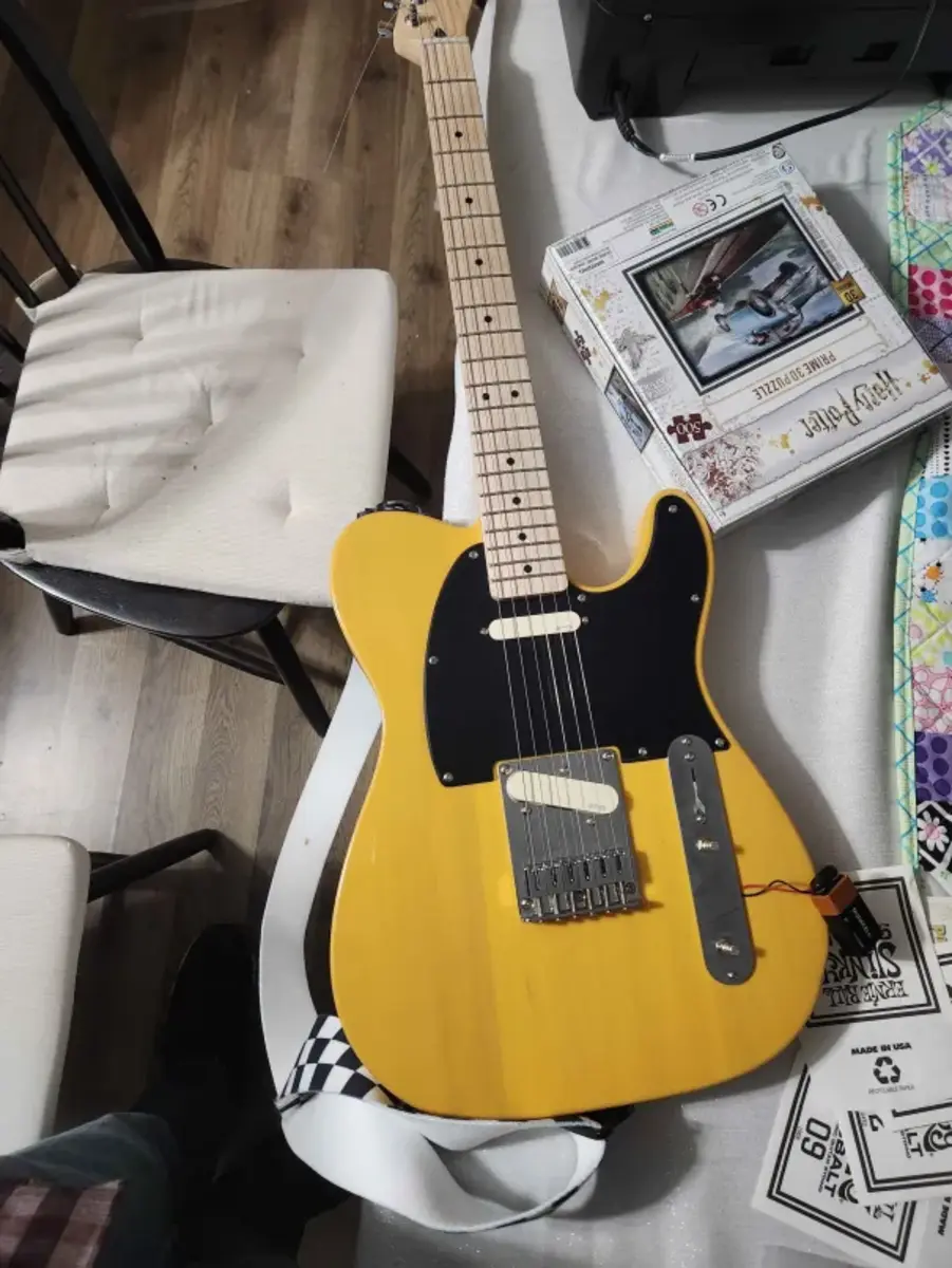Squier Music Gear Setup by resonatingecho featuring Squier Telecaster and EMG T-Set Active Alnico Telecaster Pickup Set