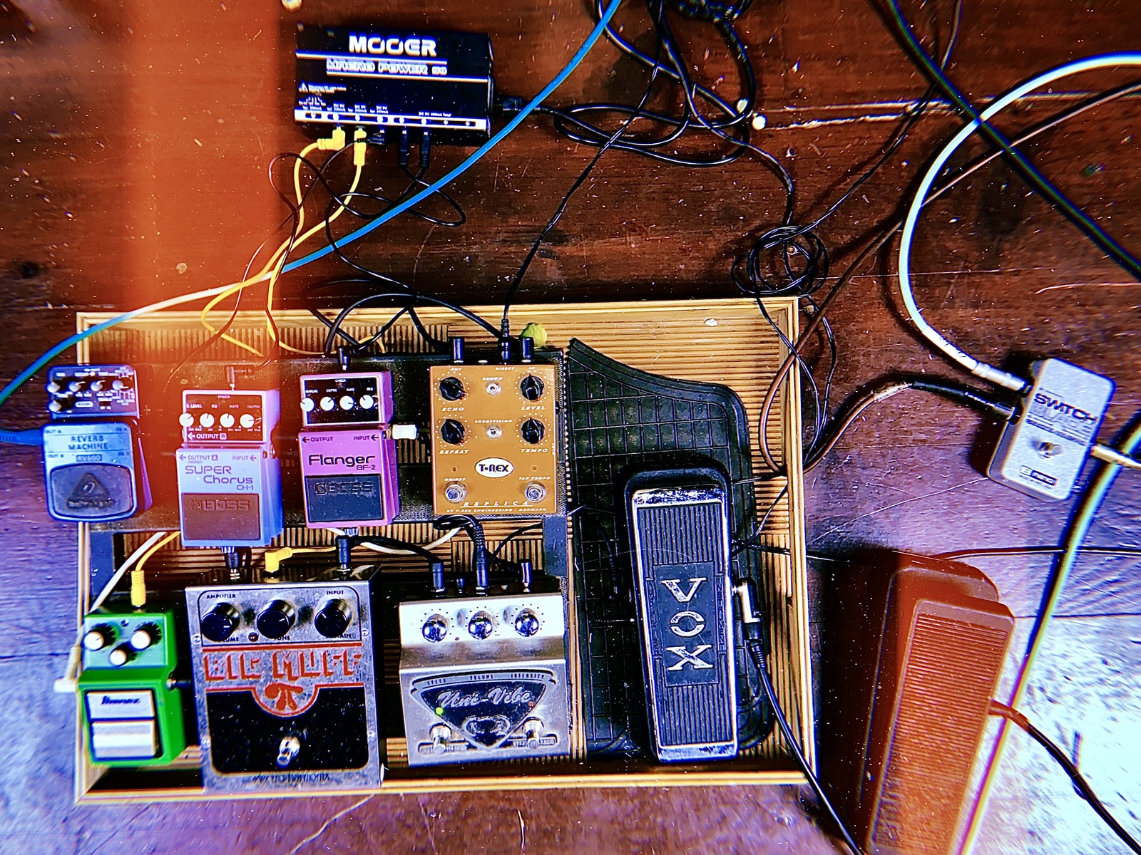 Pedalboard by nbritoc88 featuring Vox Wah Pedal (General), T-Rex Engineering Replica, and Dunlop UV-1 Univibe and 6 more pieces of gear
