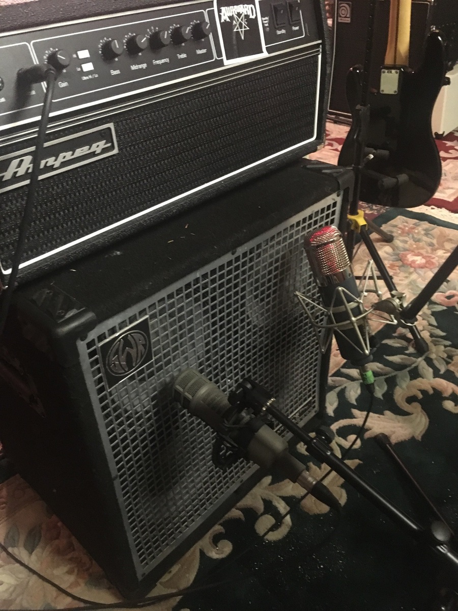 Electronic Studio Setup by jamescassidy featuring Ampeg SVT-CL Classic, Electro-Voice RE20, and Chandler Limited TG Microphone