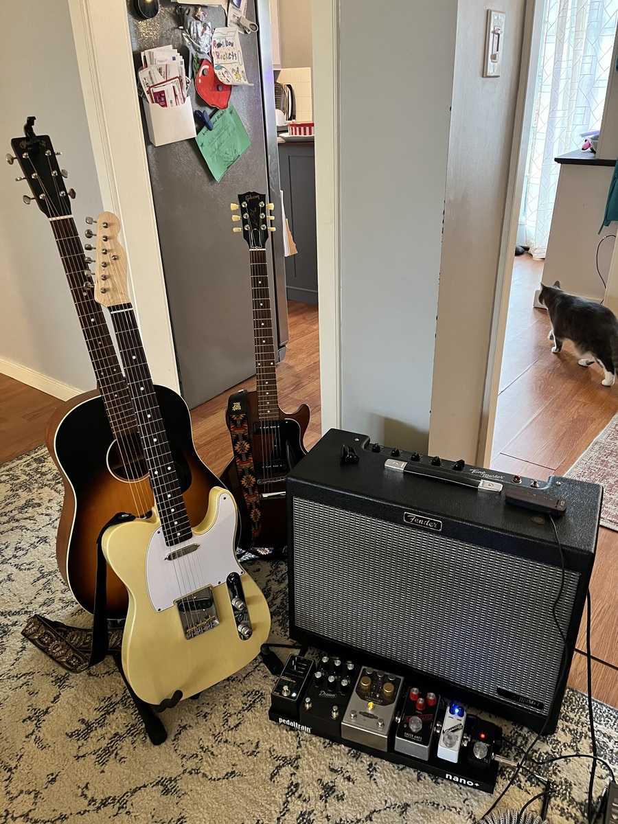 Country Pedalboard by timwasem featuring Martin DSS-17 Acoustic Guitar - Whiskey Sunset, Gibson Les Paul Special, and Origin Effects Magma '57 and 6 more pieces of gear