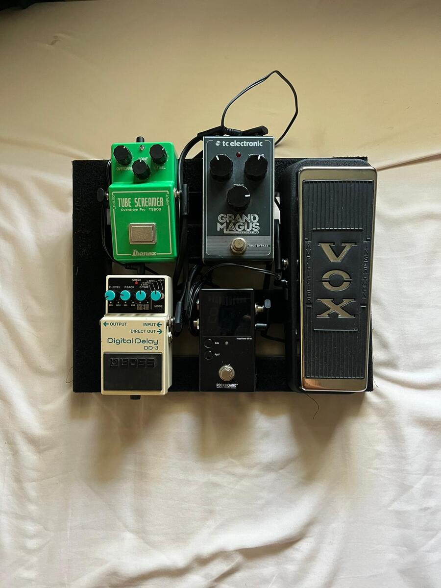 Pedalboard by senoralfredo featuring Ibanez TS808 Tube Screamer, Boss DD-3 Digital Delay, and Vox V847A Wah and 3 more pieces of gear