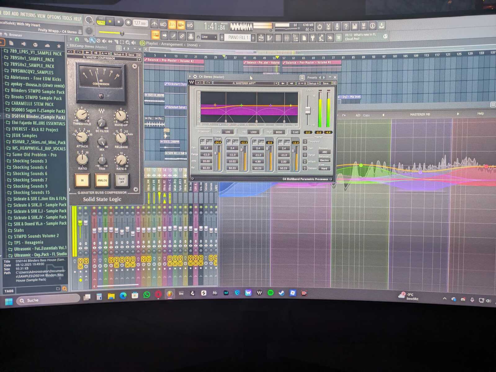 Electronic Studio Setup by plextrovision featuring Waves SSL G-Master Buss Compressor, Waves C4 Multiband Compressor, and FabFilter Pro-MB Multiband Dynamics Plugin and 1 more piece of gear