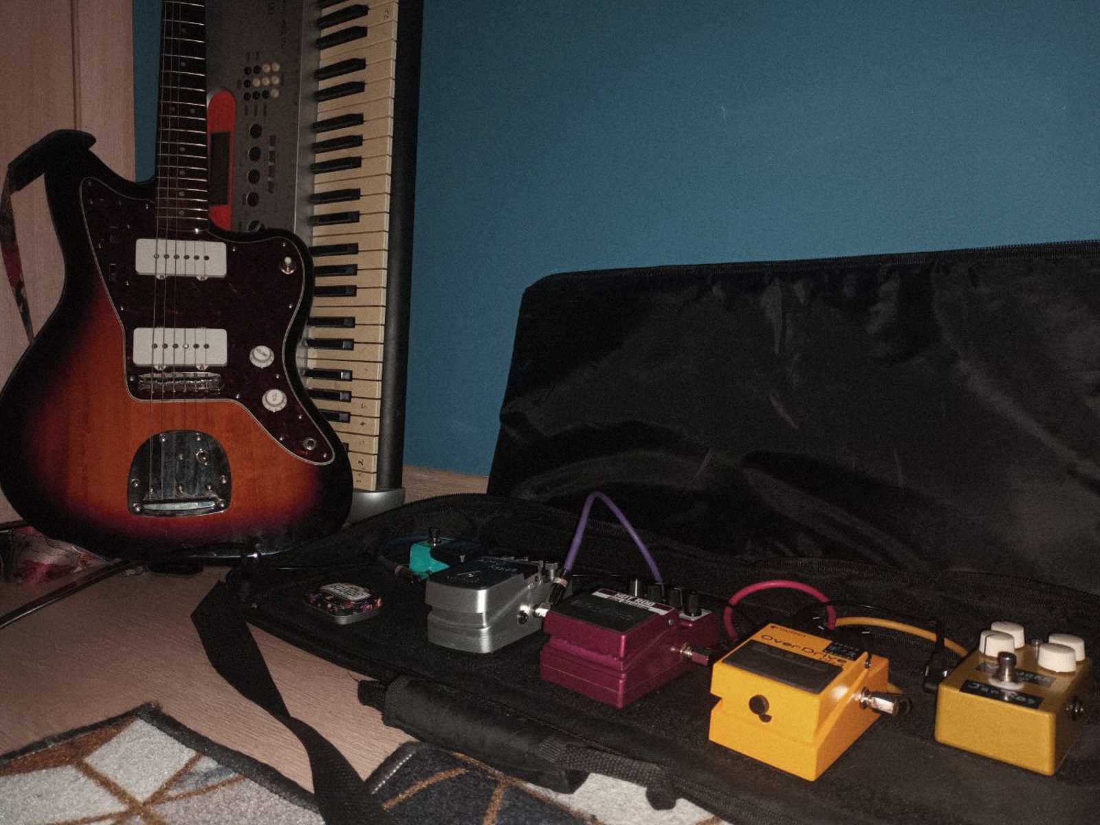 Pedalboard by kir_aoi featuring Squier Classic Vibe '60s Jazzmaster, Demonfx Jan Ray, and Boss OD-3 OverDrive and 7 more pieces of gear