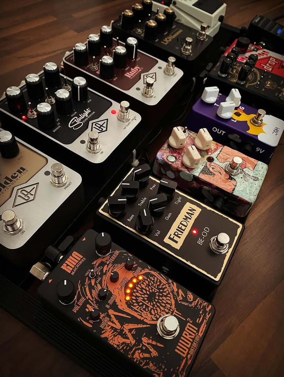 Metal Pedalboard by derherrvonnebenan featuring Friedman BE-OD, Universal Audio UAFX Lion '68 Super Lead Amp, and Lichtlaerm Audio Ritual and 9 more pieces of gear