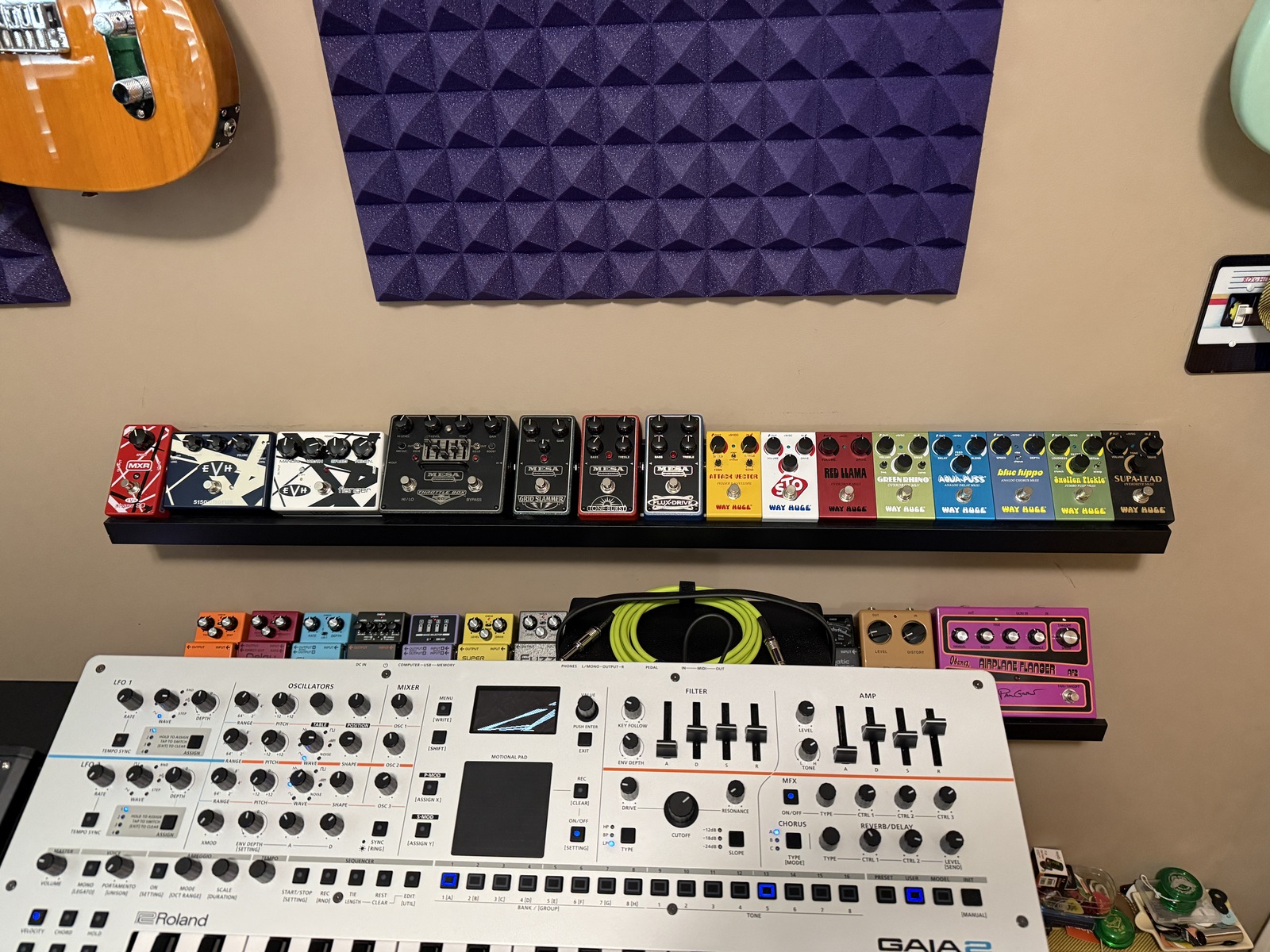 Electronic Synth Setup by jeffersonweber featuring Roland Gaia 2 Synthesizer and Mesa/Boogie Flux-Five
