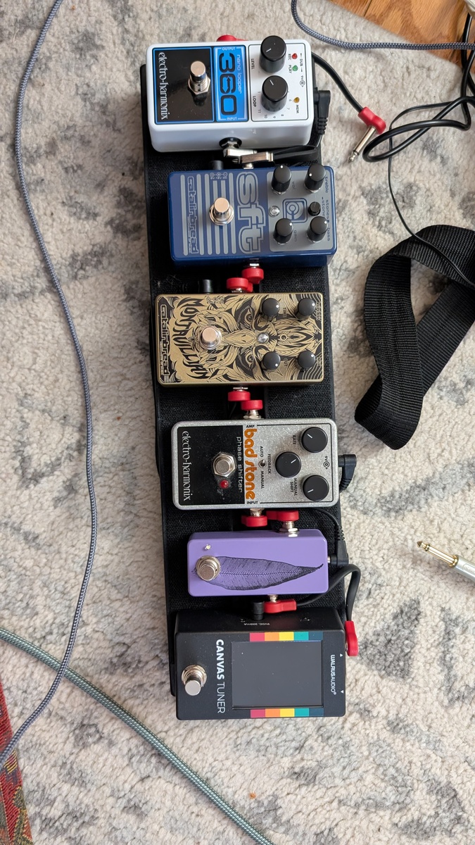 Metal Pedalboard by joshua_metz_josh featuring Pedaltrain Nano Plus Pedalboard, MXR M239 Mini Iso-Brick, and Walrus Audio Canvas Tuner Pedal and 5 more pieces of gear