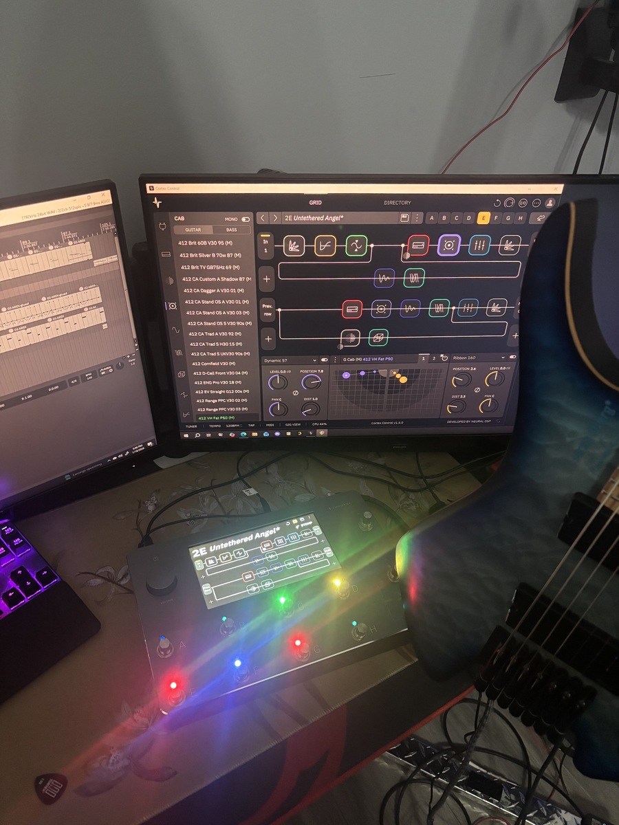 Metal Pedalboard by bradys_riffs featuring .strandberg* Strandberg Boden Original NX 7 Electric Guitar, Neural DSP Quad Cortex, and Cockos REAPER