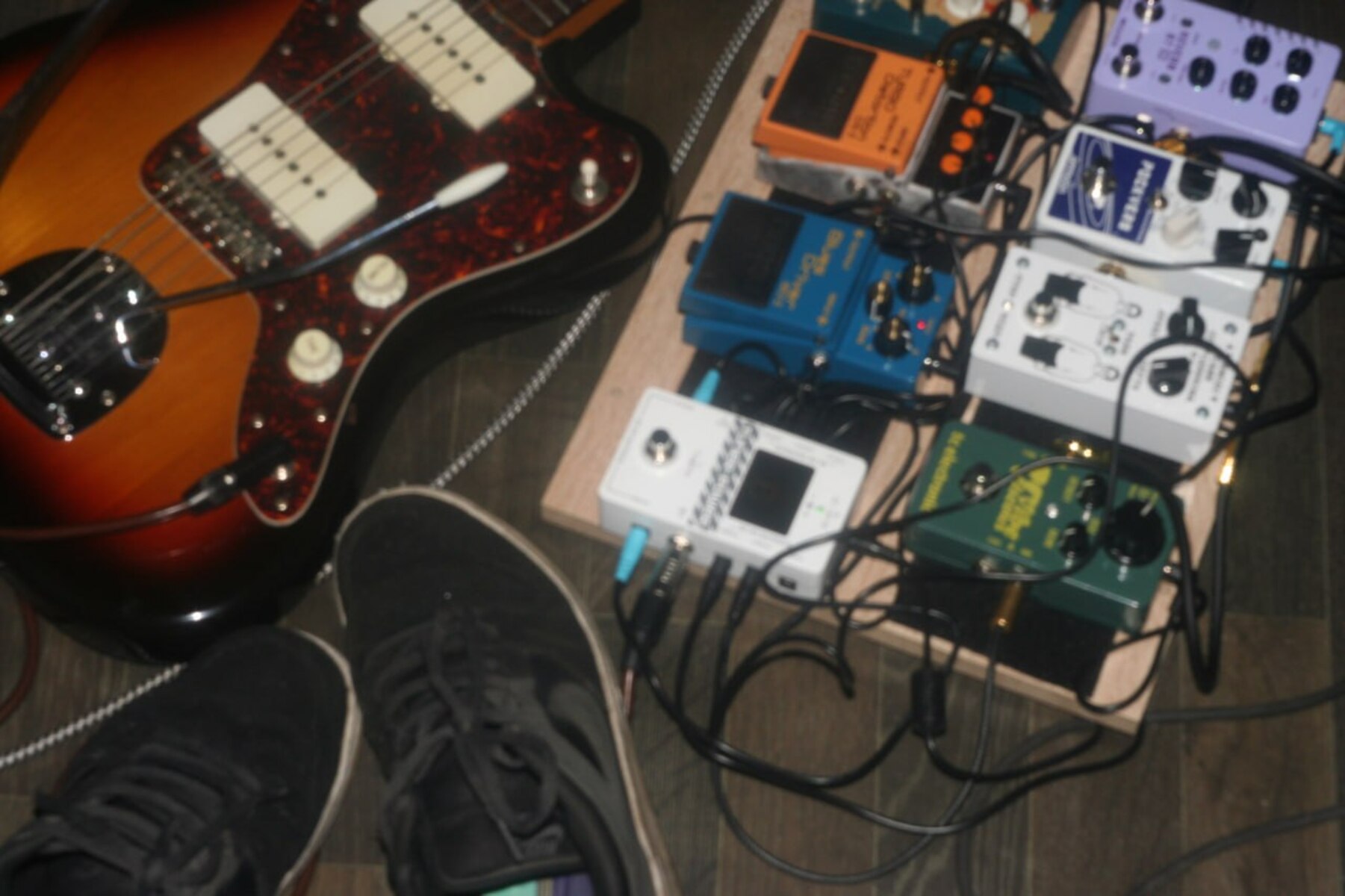 Pedalboard by pervomart featuring Boss DS-2 Turbo Distortion, Boss BD-2 Blues Driver, and Orange Fur Coat Fuzz and 4 more pieces of gear