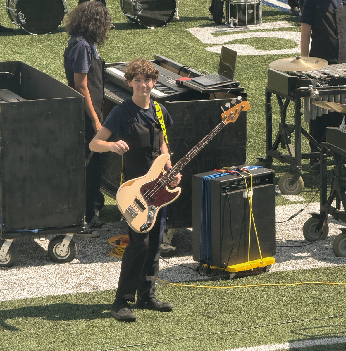 Punk Live Rig by thetrespasers featuring Fender Flea Signature Jazz Bass, Schaller S-Locks Strap Locks, and Perri's PERRIS NWSPL59 NYLON POLICE LINE DO NOT CROSS GTR STRAP and 3 more pieces of gear