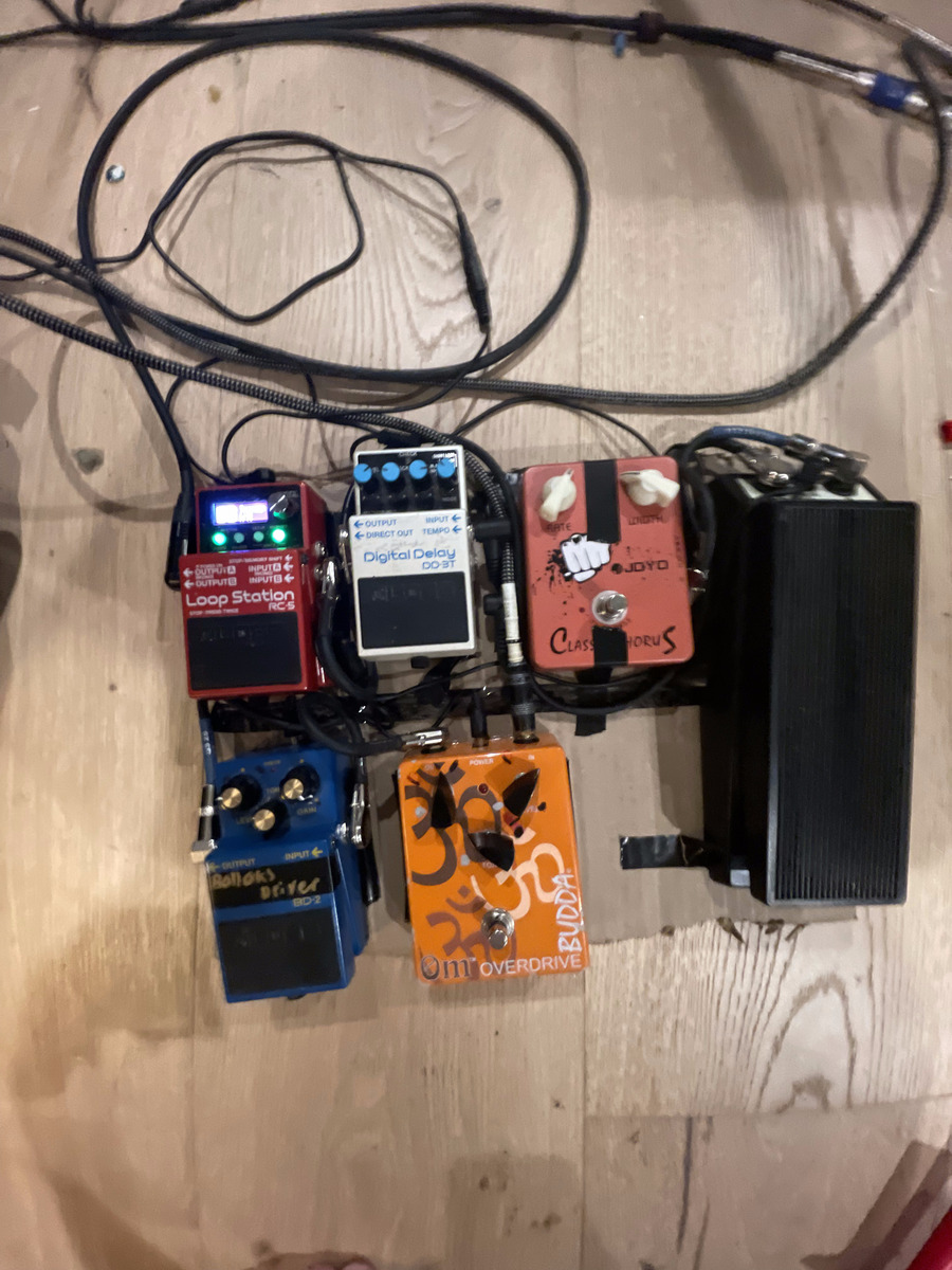 Pedalboard by thetrespasers featuring Boss RC-5 Loop Station, Boss DD-3T Digital Delay, and Joyo Classic Chorus and 5 more pieces of gear