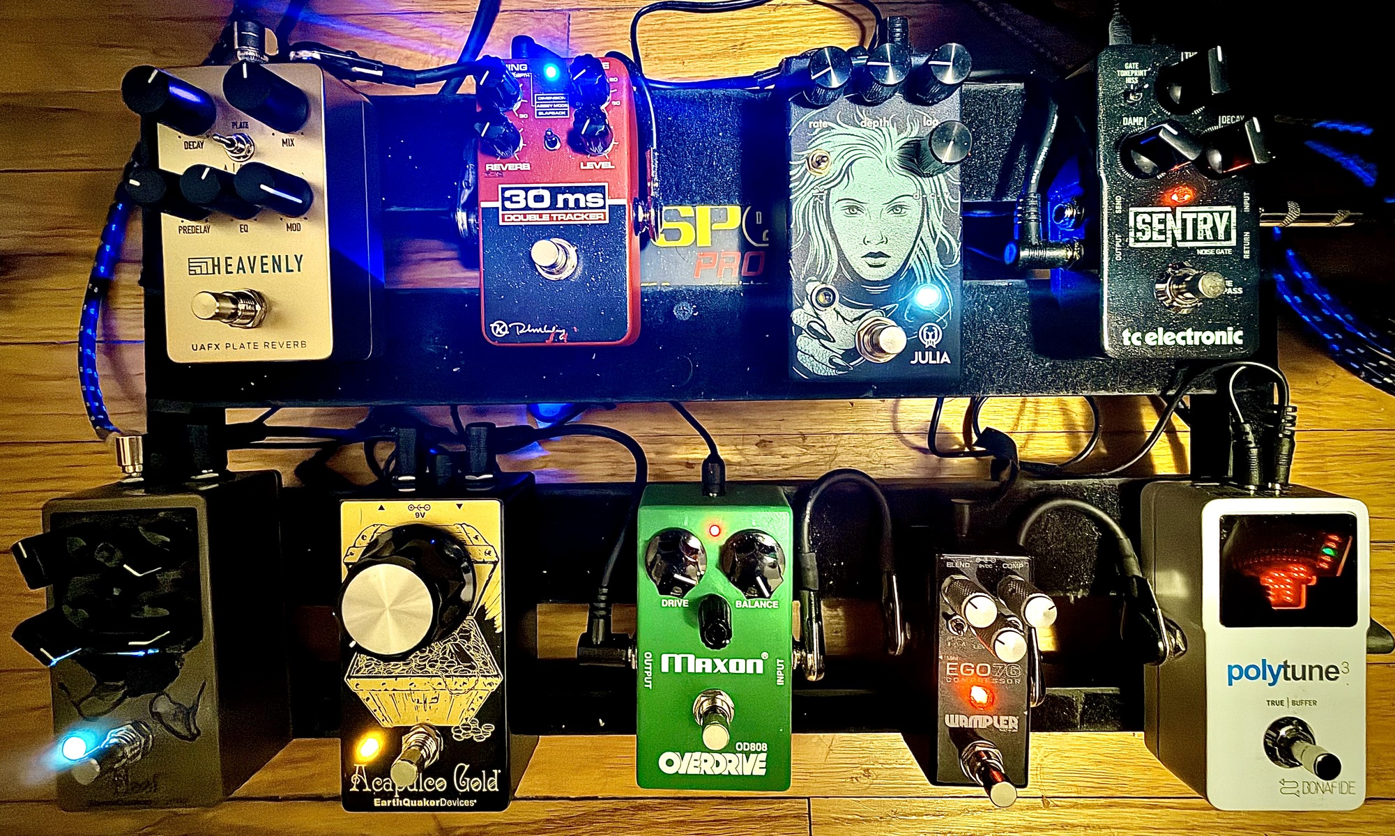 Metal Music Gear Setup by skilesp featuring TC Electronic PolyTune 3, Wampler Mini Ego 76 Compressor, and Maxon OD808 Overdrive and 6 more pieces of gear
