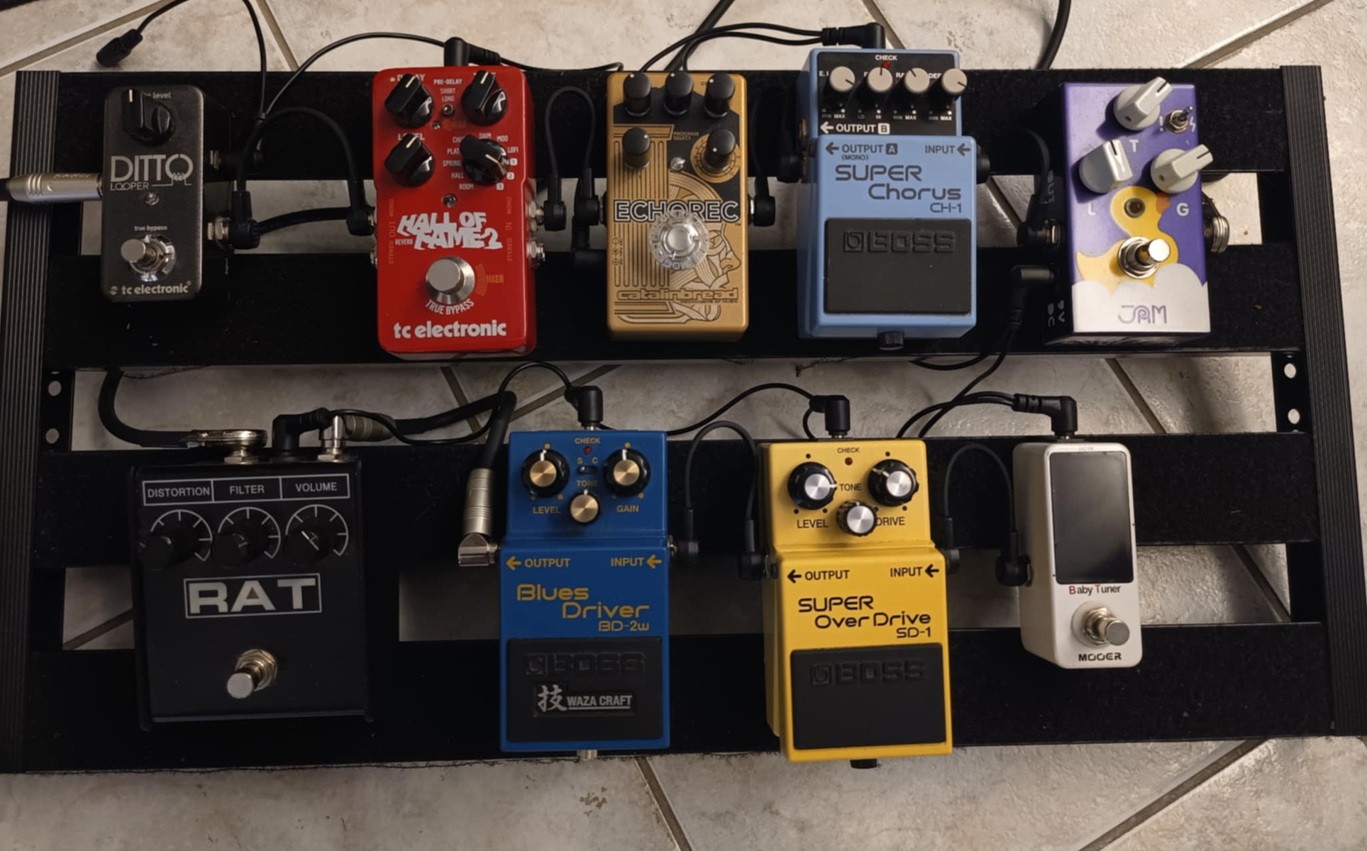 Pedalboard by thanasis featuring Palmer Pedalbay 60, TC Electronic Ditto Looper, and TC Electronic Hall of Fame 2 Reverb and 7 more pieces of gear
