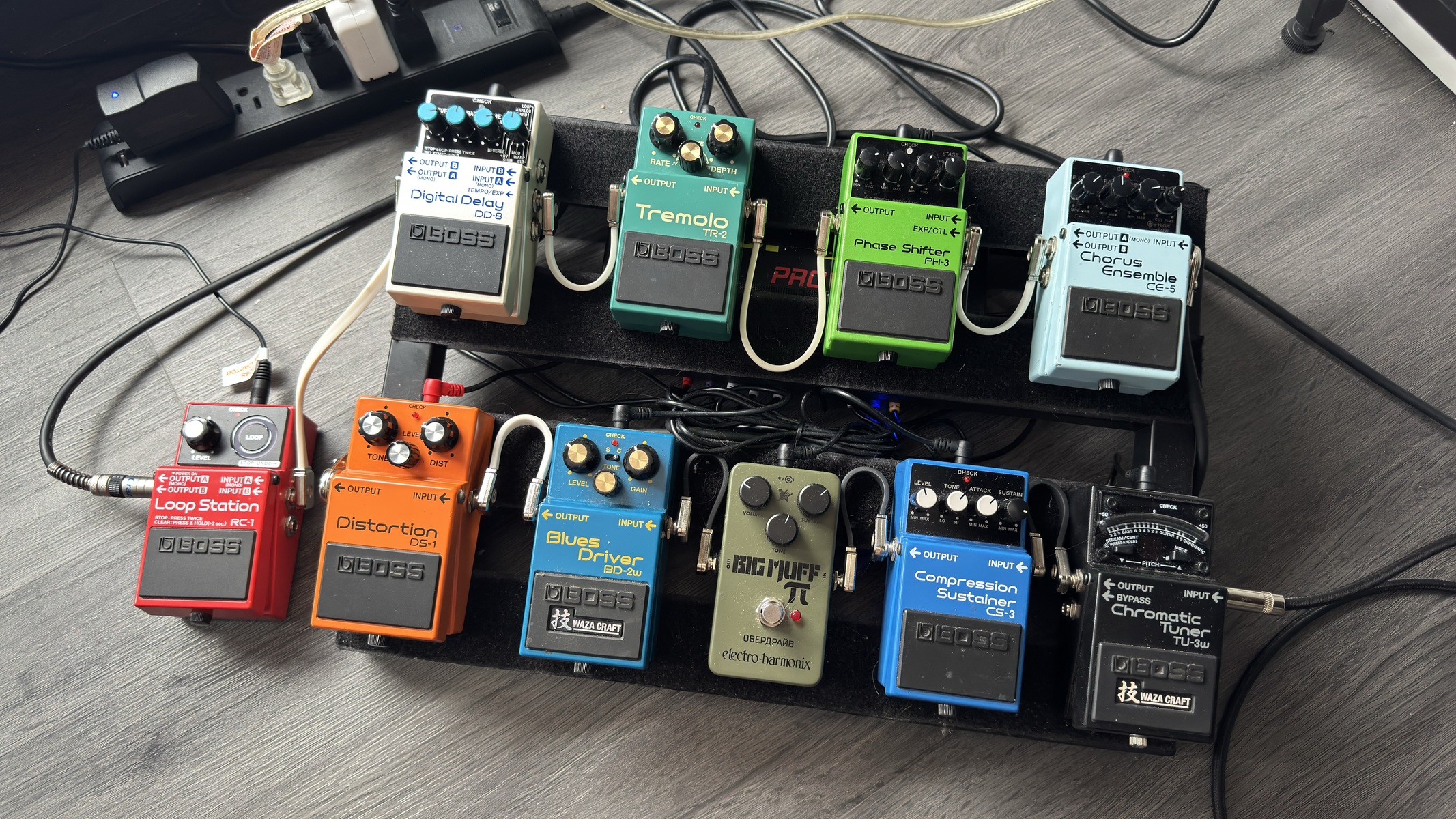 Pedalboard by evan_jb featuring Boss BD-2W Blues Driver Waza Craft, Boss DS-1 Distortion, and Boss PH-3 Phase Shifter and 5 more pieces of gear
