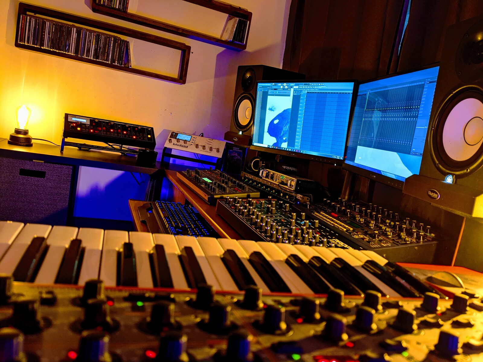 Electronic Studio Setup by dawnchaser featuring Moog Slim Phatty, Waldorf Blofeld Synthesizer Module, and Access Virus TI Desktop and 5 more pieces of gear