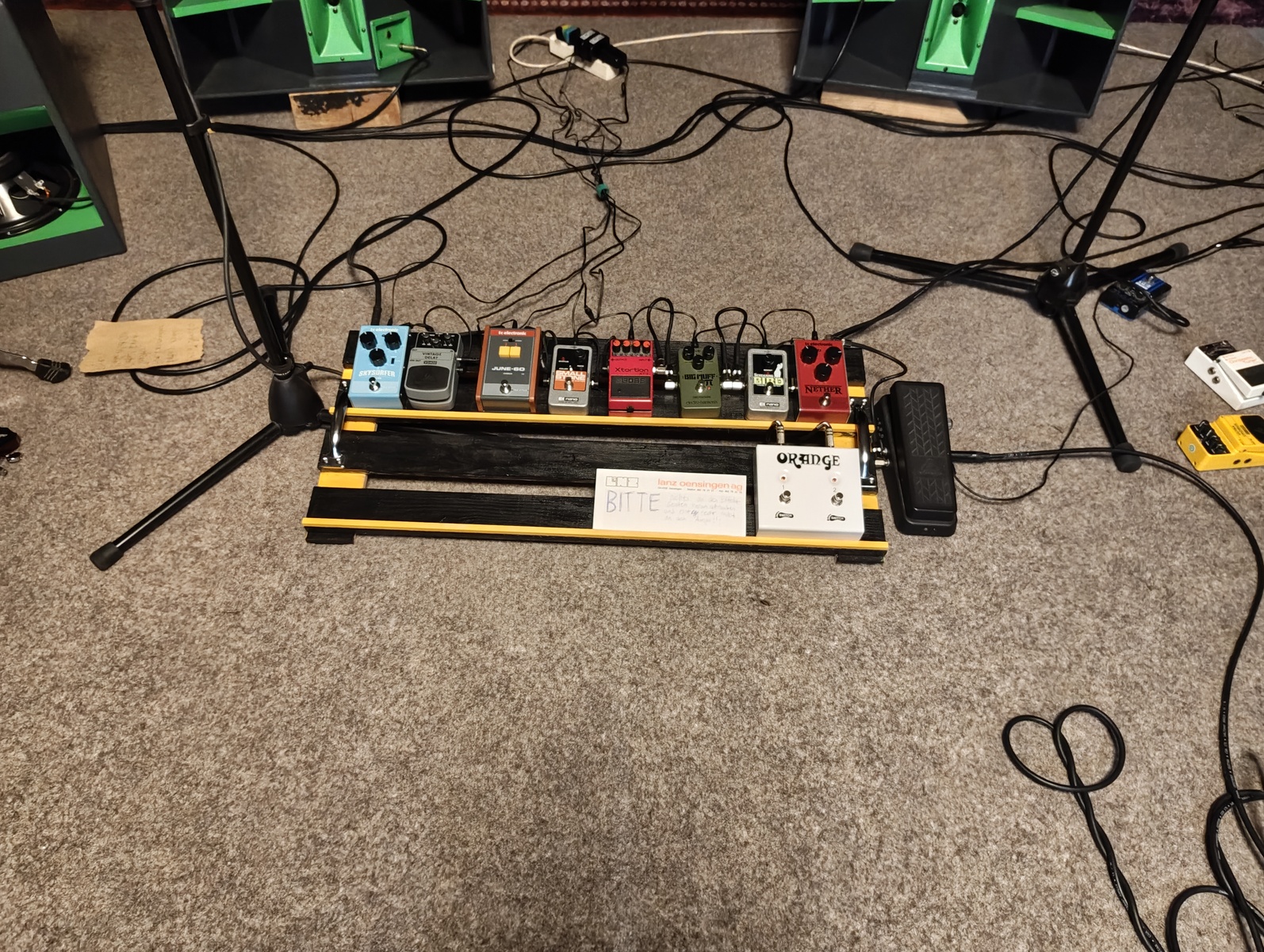 Pedalboard by lou_pajarola featuring Orange Amplifiers FS-2 2-Button Dual Guitar Footswitch, Behringer HB01 Hell-Babe, and TC Electronic Nether Octaver and 7 more pieces of gear