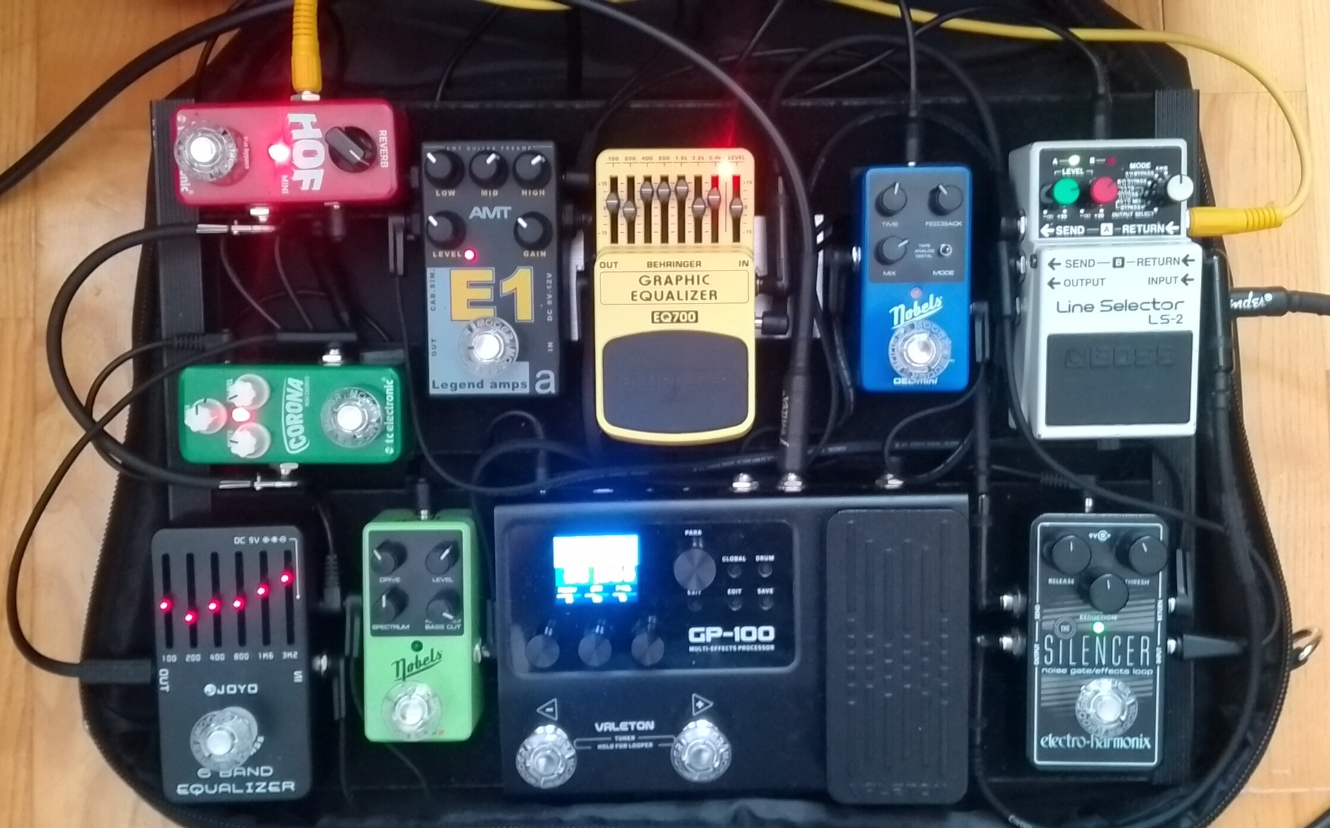 Pedalboard by mrjburton featuring Valeton GP-100, Boss LS-2 Line Selector, and Electro-Harmonix The Silencer Noise Gate/Effects Loop and 9 more pieces of gear