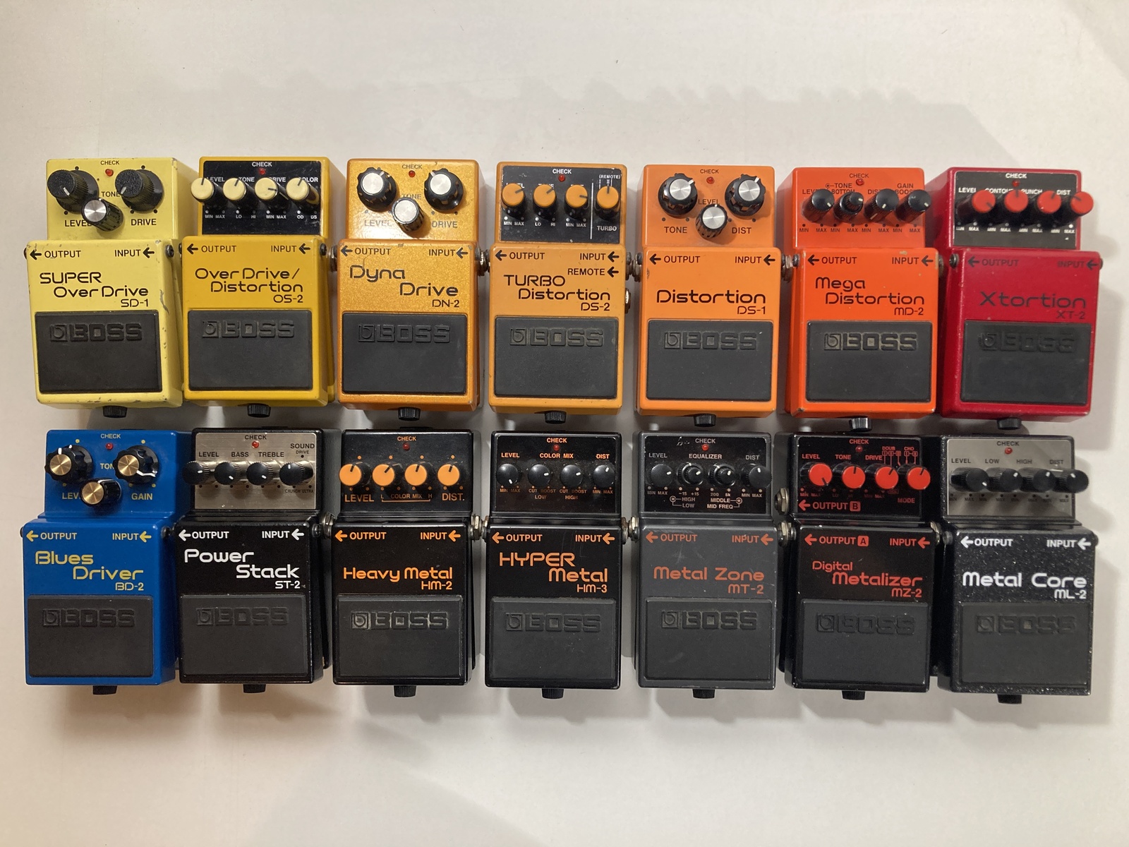 Music Gear Setup by alecani featuring Boss SD-1 Super OverDrive, Boss OS-2 OverDrive/Distortion, and Boss DN-2 Dyna Drive and 11 more pieces of gear