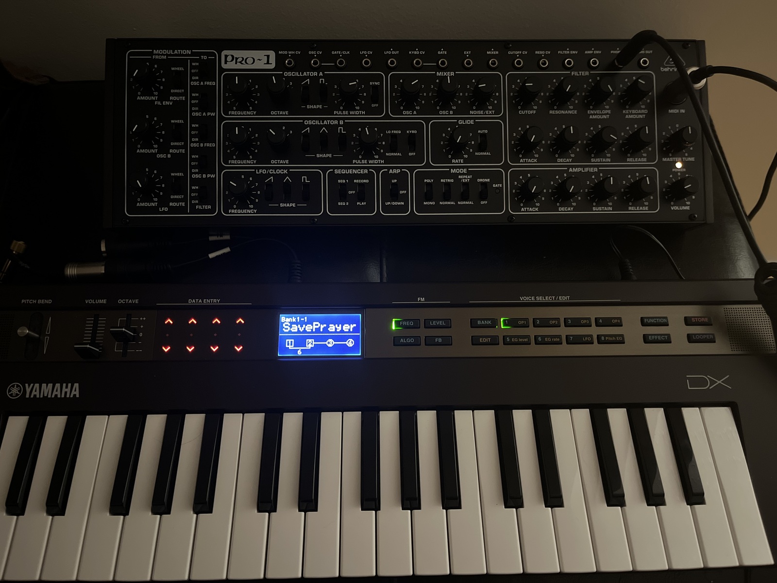 Yamaha Music Gear Setup by seansnow99 featuring Yamaha Reface DX and Behringer Pro-1