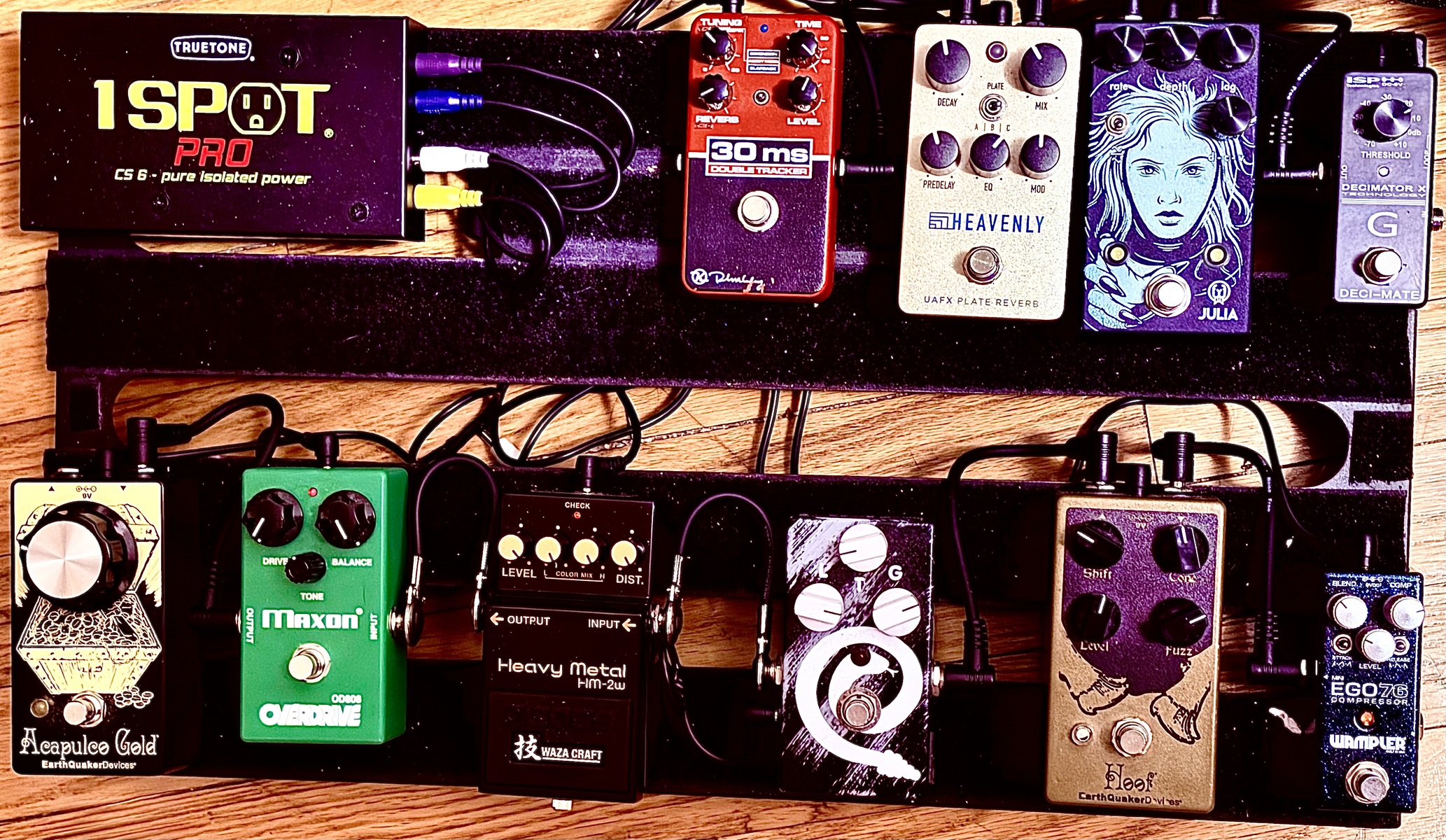 Metal Music Gear Setup by skilesp featuring Wampler Mini Ego 76 Compressor, ISP Technologies DECI-MATE Micro Noise Reduction, and Walrus Audio Julia V2 and 8 more pieces of gear