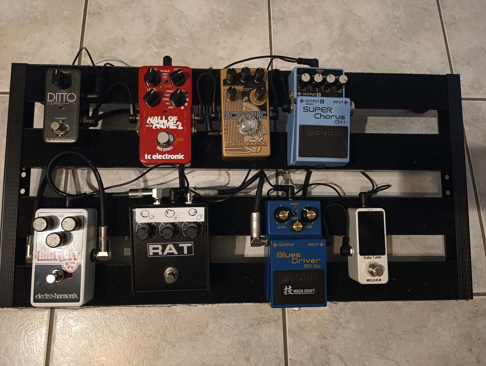 Metal Pedalboard by thanasis featuring Palmer Pedalbay 60, TC Electronic Ditto Looper, and TC Electronic Hall of Fame 2 Reverb and 6 more pieces of gear