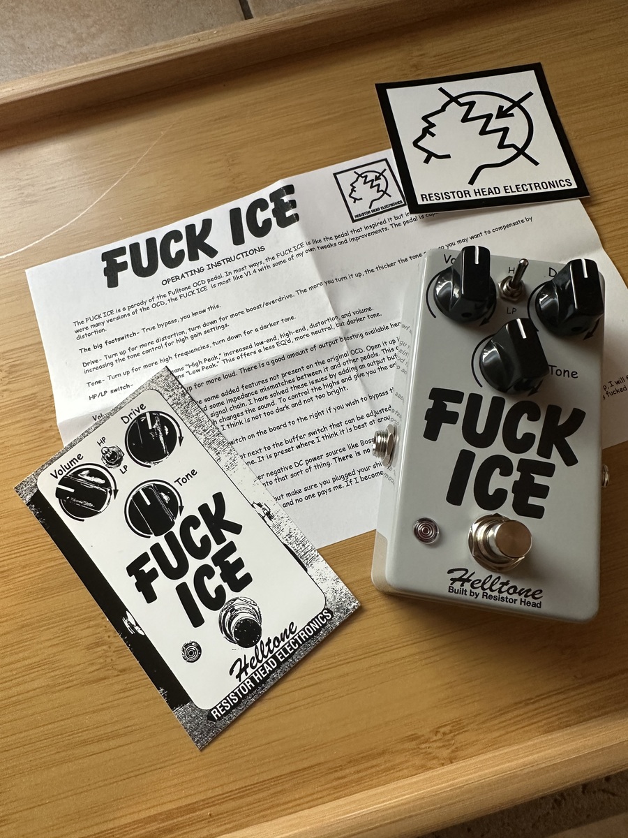 Pedalboard by edgedancer featuring Resistor Head Electronics FUCK ICE Overdrive