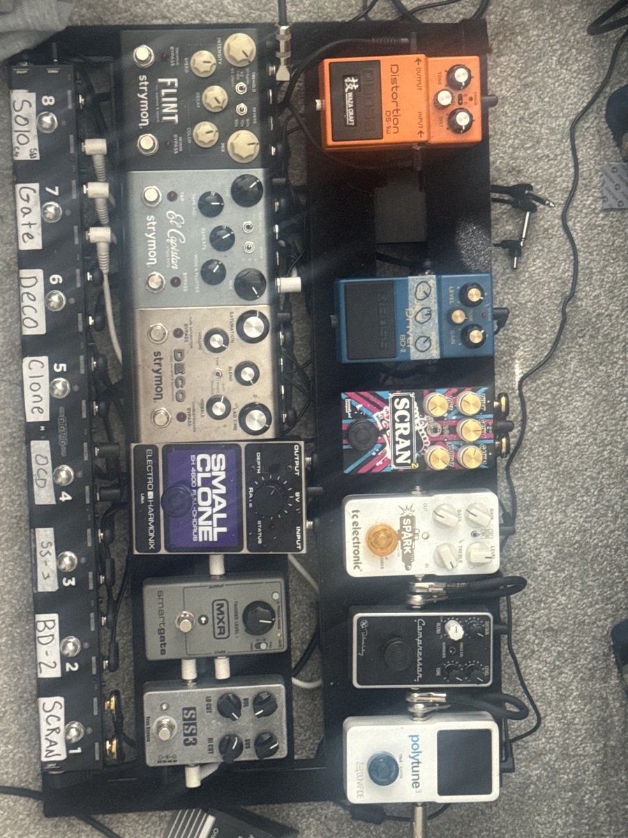 Pedalboard by txbz featuring TC Electronic PolyTune 3, Keeley Compressor Plus, and Soundlad Liverpool Scran V2 and 8 more pieces of gear
