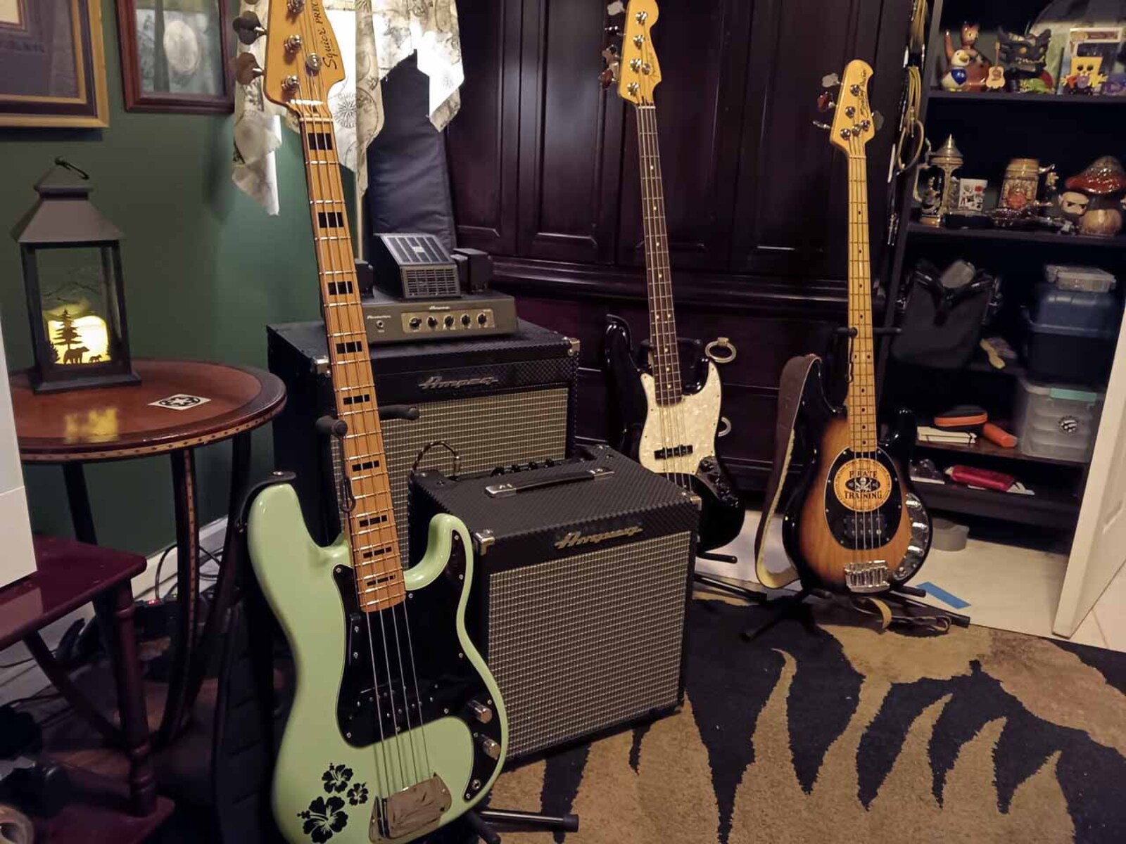 Ampeg Amp Rig by jeremy_crockett featuring Squier Limited-Edition Classic Vibe ‘70s Precision Bass Guitar, Fender Player II Modified Active Jazz Bass, and Sterling by Music Man Ray34CA and 3 more pieces of gear