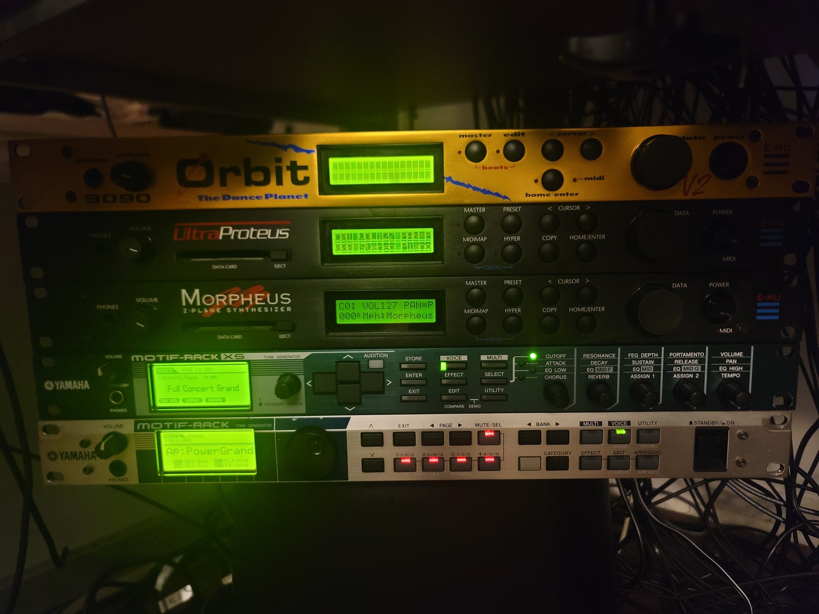 E-Mu Music Gear Setup by orcasynth featuring E-mu Orbit 9090, E-Mu UltraProteus, and E-mu Morpheus and 2 more pieces of gear