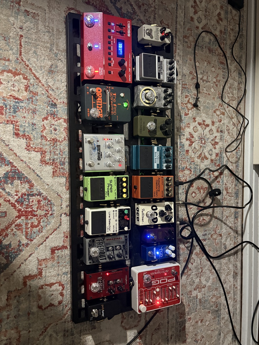 Pedalboard by purpsmalurps featuring Fulltone OCD V1 Series 4, Boss RC-500 Loop Station, and Orange Amp Detonator and 15 more pieces of gear