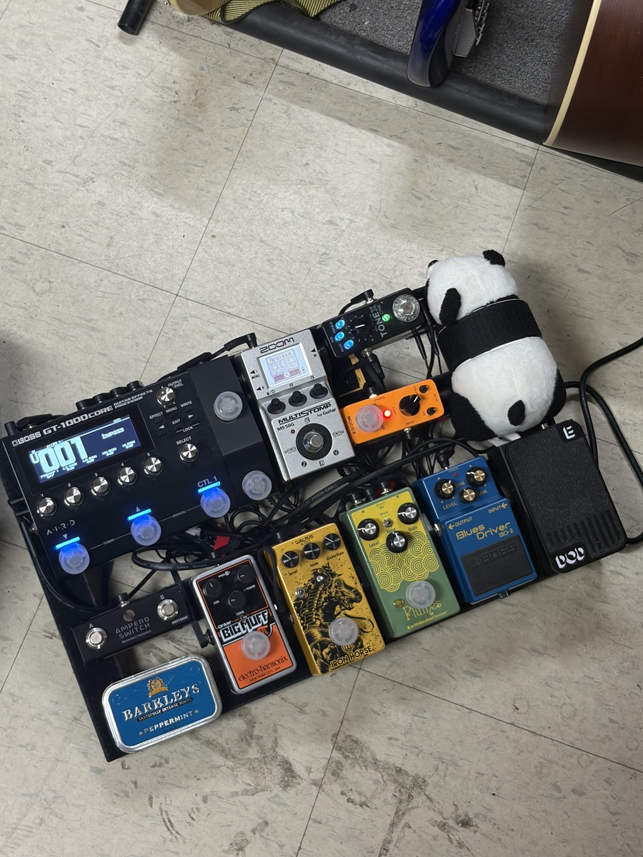 Pedalboard by daehoon featuring Boss GT-1000CORE Guitar Effects Processor, Zoom MS-50G Multistomp, and IK Multimedia ToneX One and 9 more pieces of gear