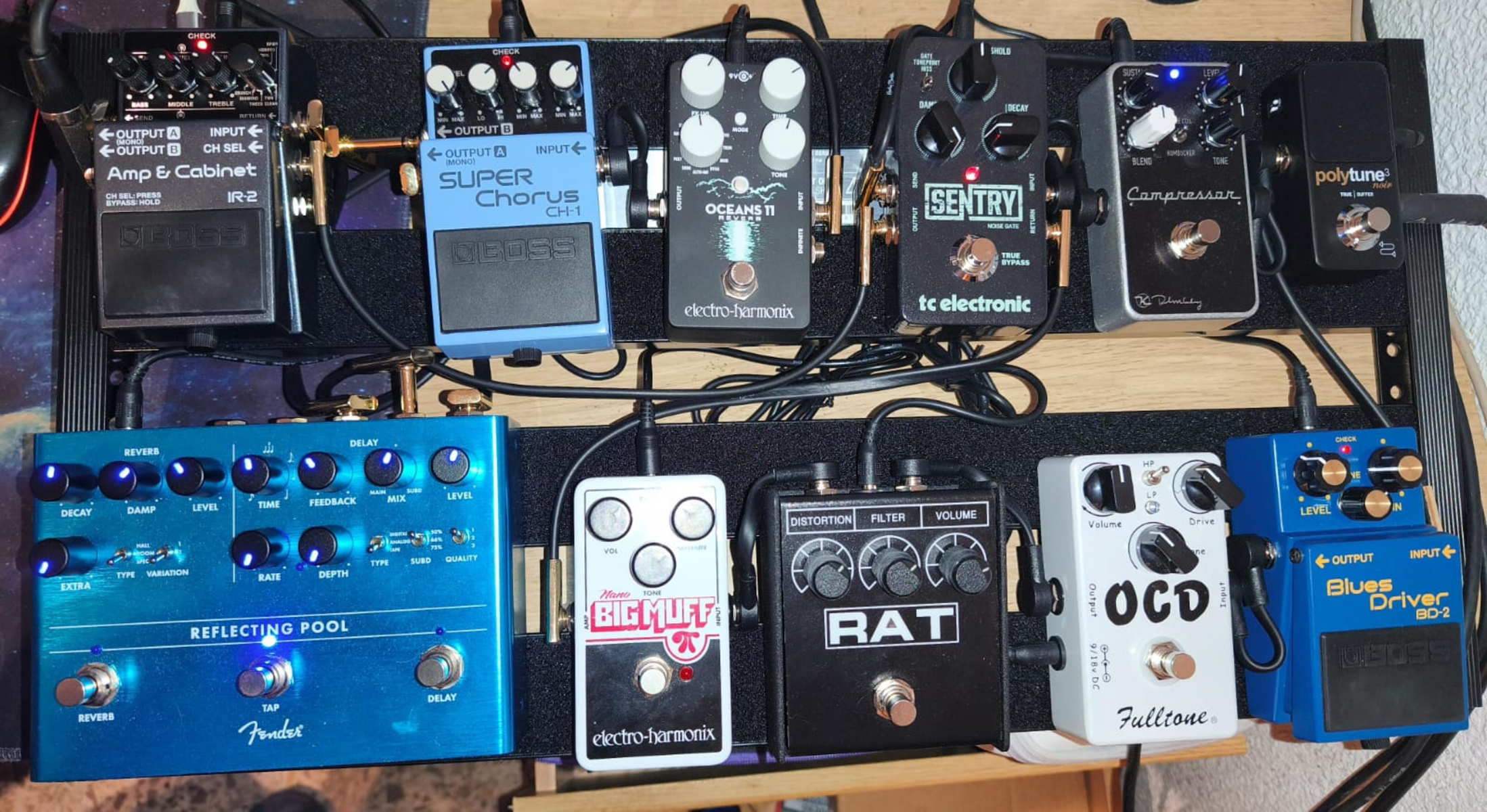 Pedalboard by cursefolk featuring TC Electronic PolyTune 3 Noir, Keeley Compressor Plus, and TC Electronic Sentry Noise Gate and 10 more pieces of gear