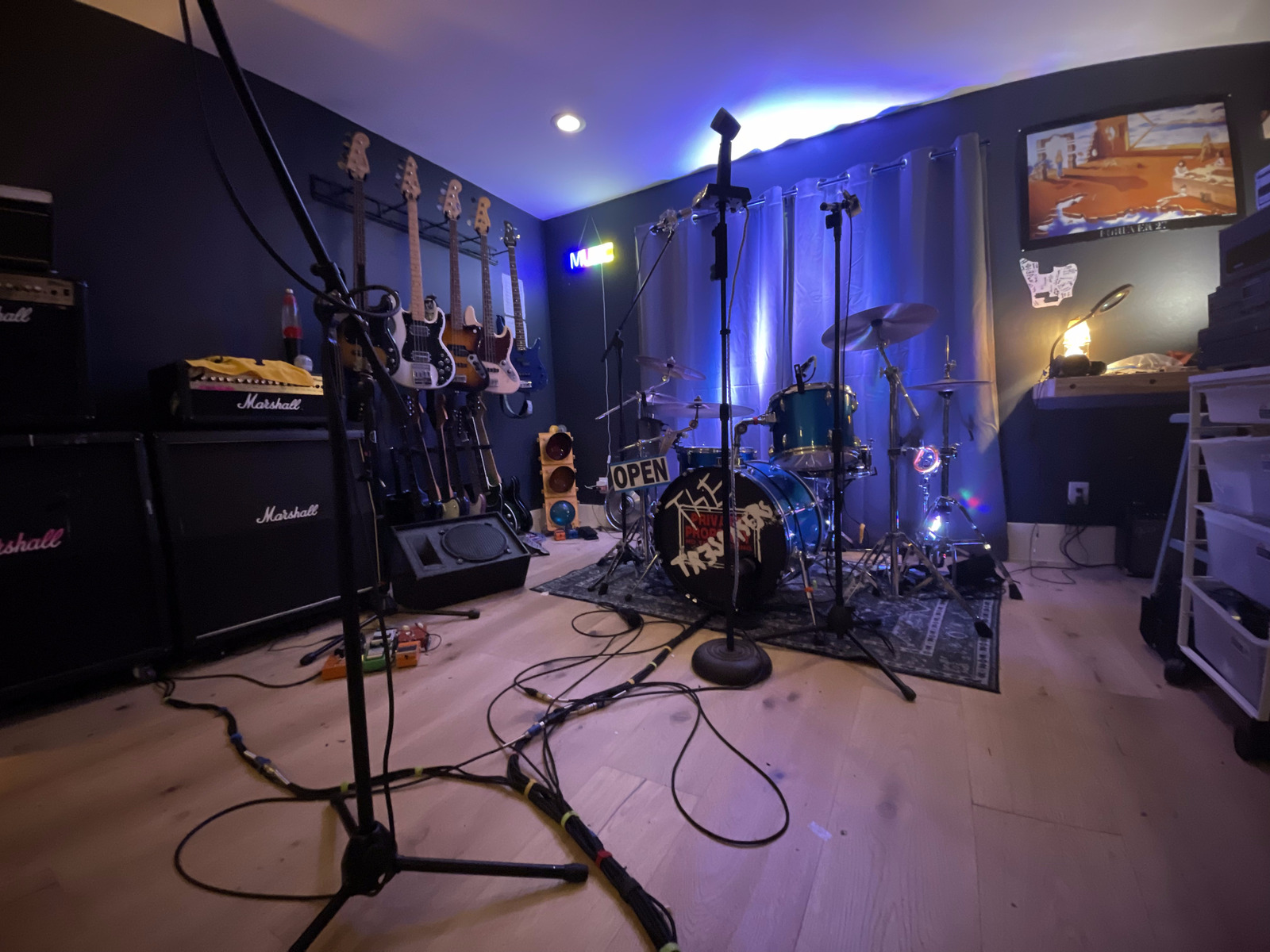 Drum Kit by thetrespasers featuring Marshall MX412 Angled Cabinet, Marshall MC412A 4x12 200W Angled Guitar Cabinet, and Marshall MG100HDFX and 40 more pieces of gear