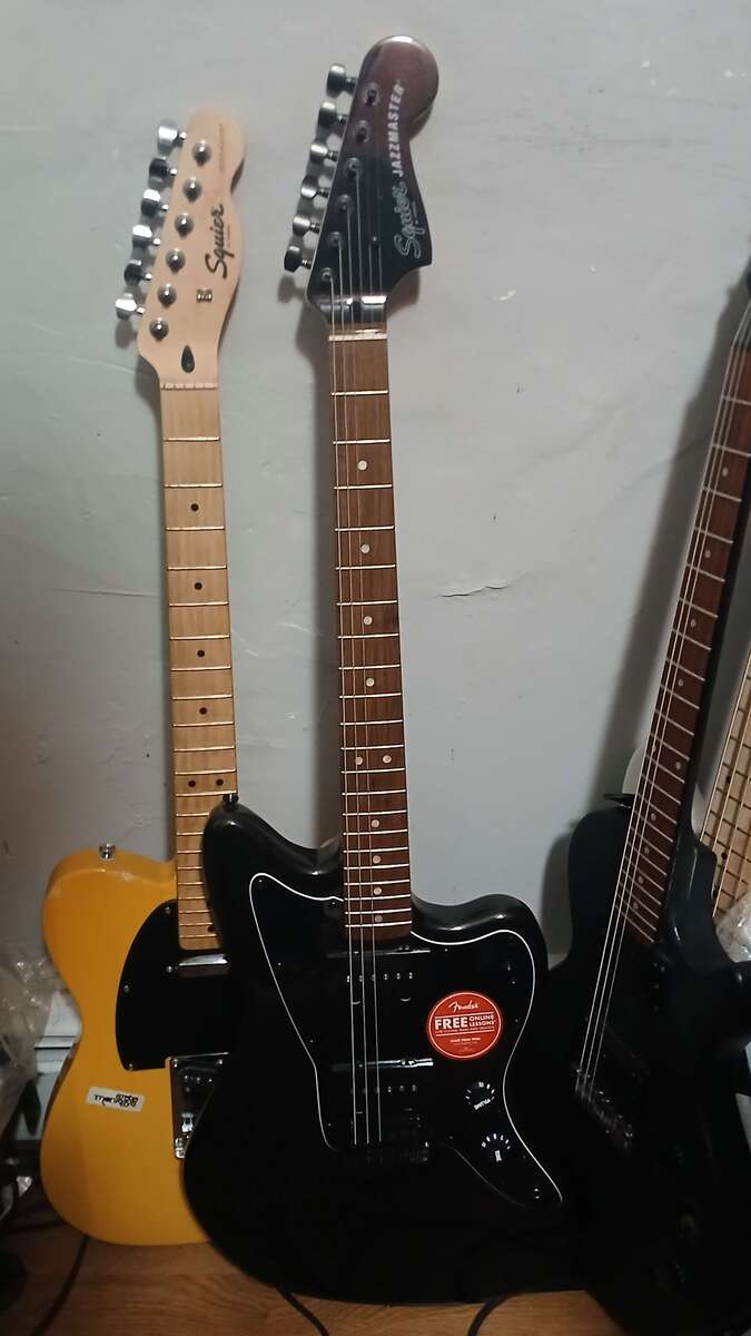 Squier Music Gear Setup by averagetimmy featuring Squier Sonic Telecaster Electric Guitar, Squier Affinity Jazzmaster, and Epiphone Les Paul Special-I Limited-Edition Electric Guitar and 1 more piece of gear