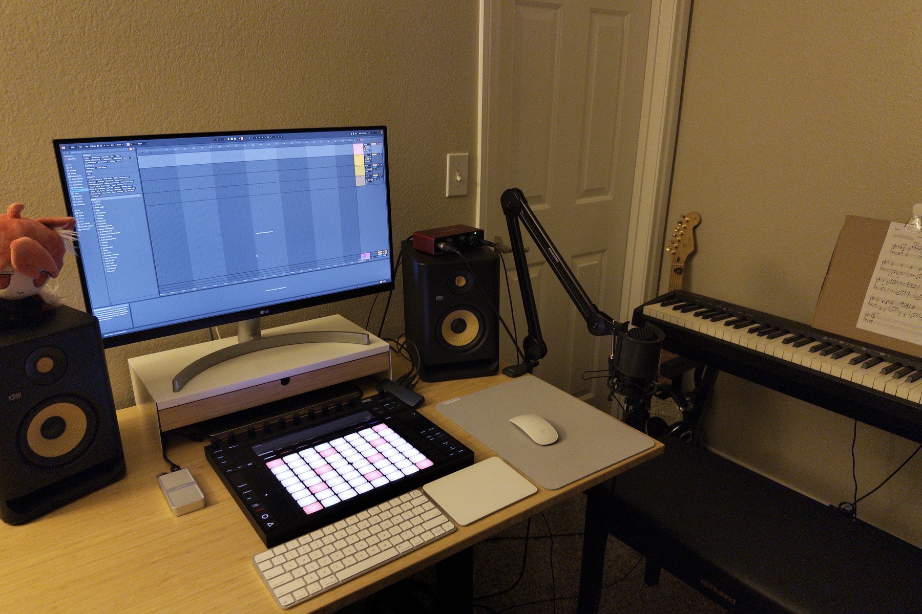 Electronic Studio Setup by epicgaming11195 featuring Ableton Push 2, Ableton Live, and Roland FP-10 and 5 more pieces of gear