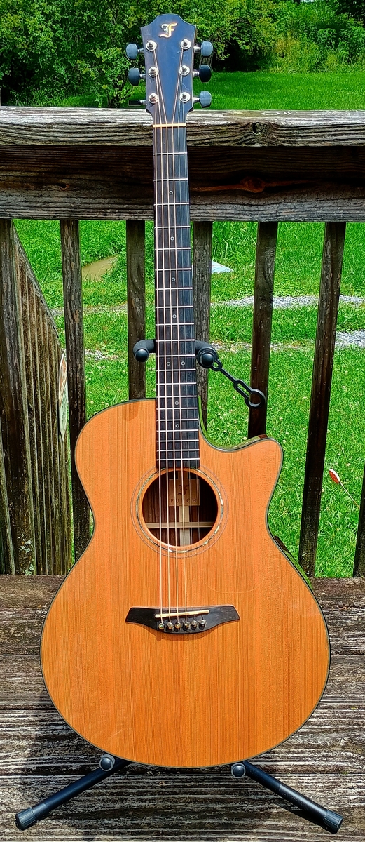 Music Gear Setup by acoustic777 featuring Furch Yellow Gc-CR a Master’s Choice, Elixir 16182 Nanoweb Phosphor Bronze HD Acoustic Guitar Strings, and L.R. Baggs LR Baggs Stagepro Anthem