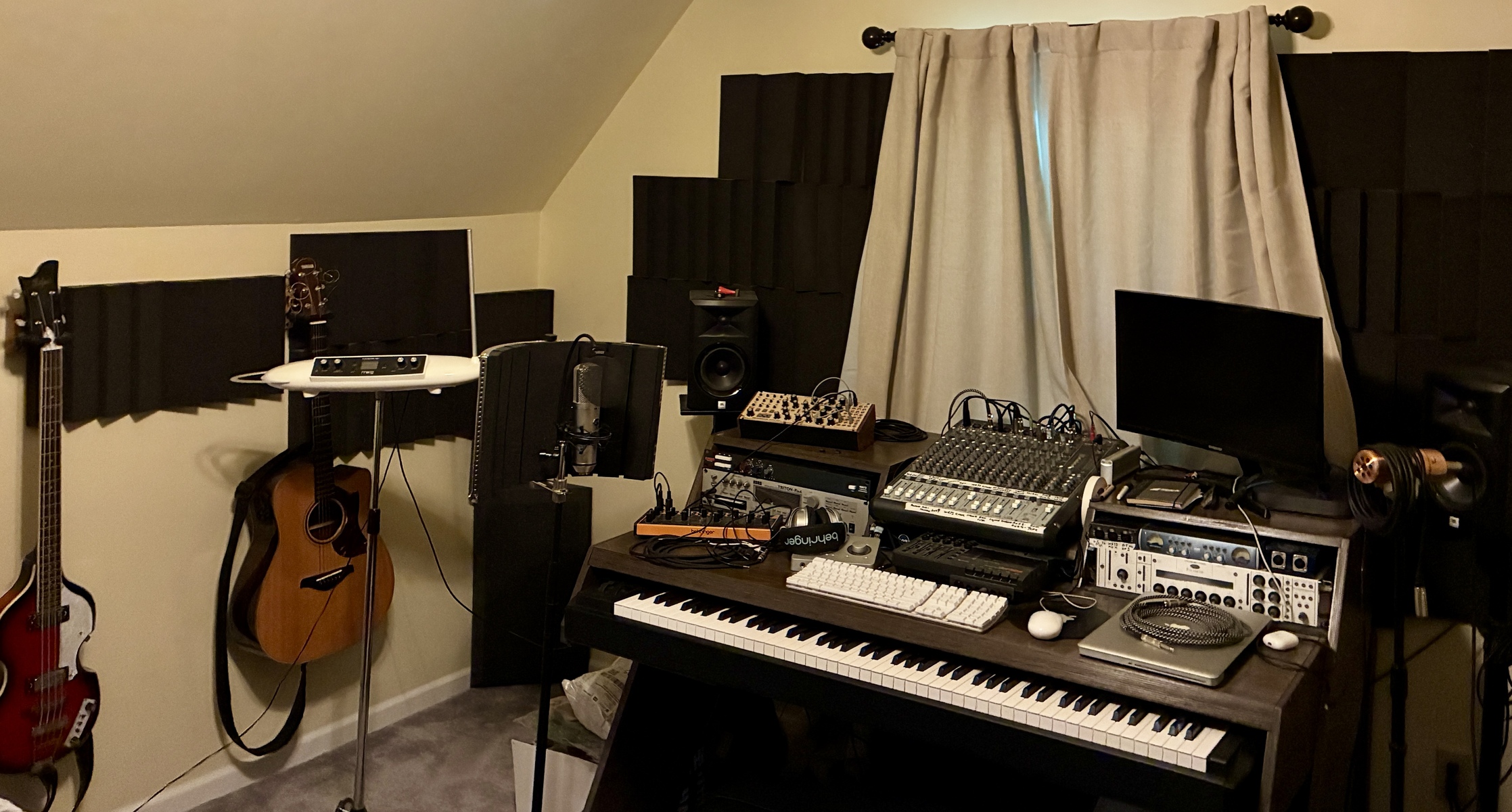 Electronic Studio Setup by homestudioguy featuring Mackie onyx 1620, Focusrite Liquid Channel, and Warm Audio WA73 Microphone Preamp and 21 more pieces of gear