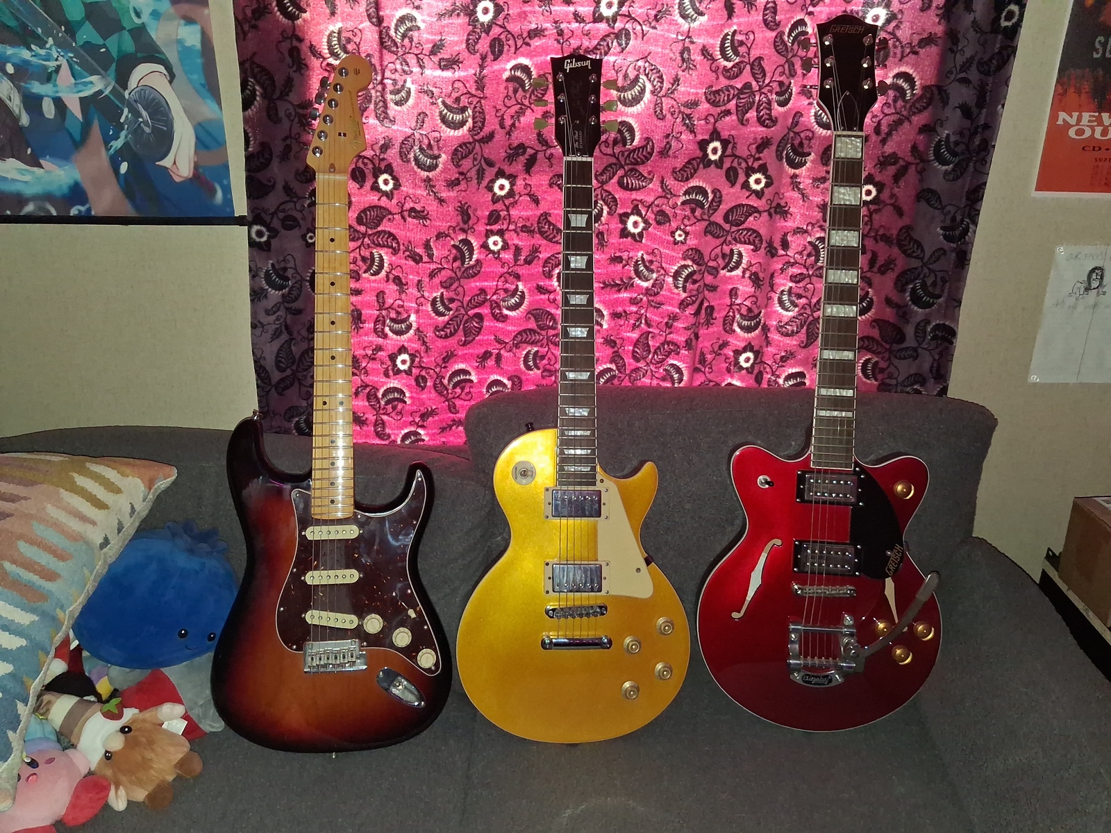 Music Gear Setup by asouthiseng1 featuring Gibson Les Paul Standard (2008-2012), Gretsch G2655T Streamliner Center Block Jr. Double-Cut with Bigsby, BT-3S Pickups, and Fender American Professional II Stratocaster