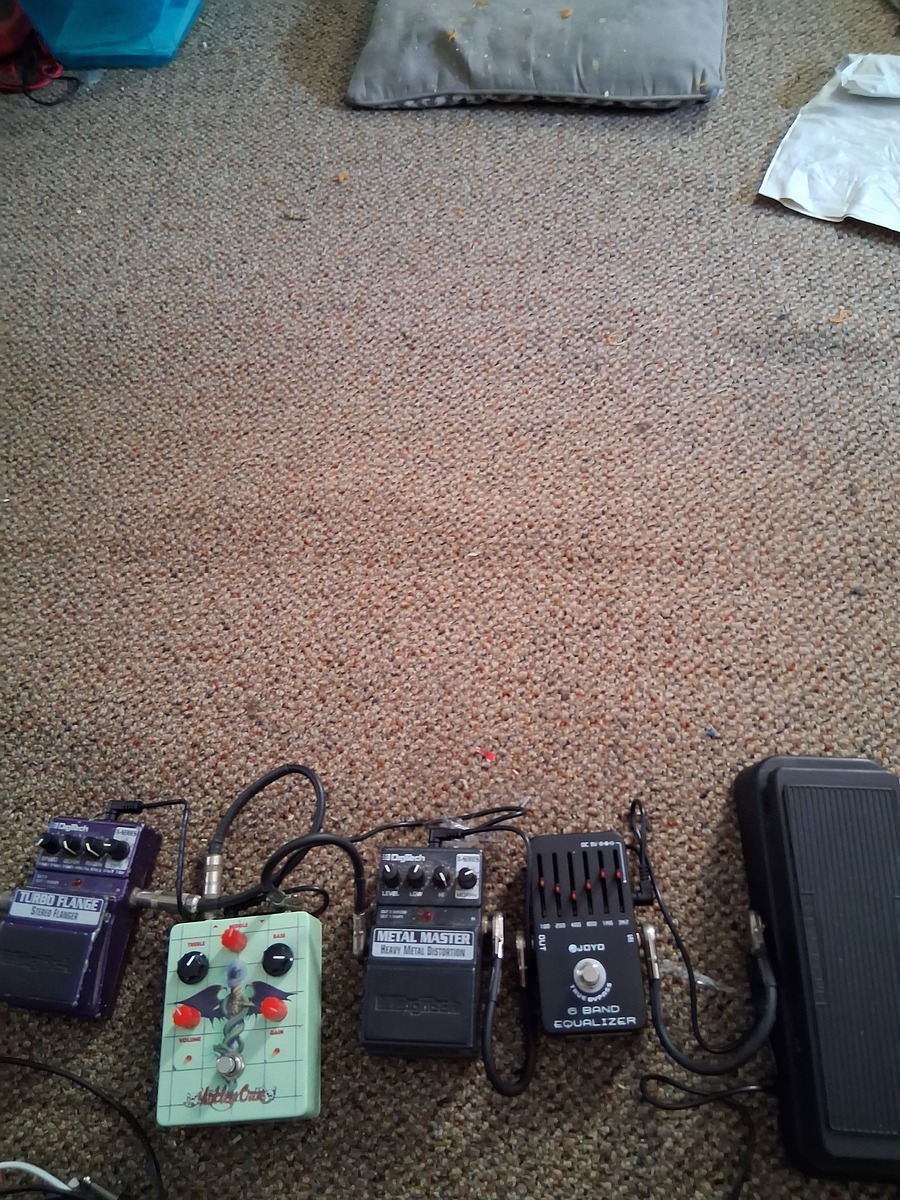 Metal Pedalboard by aron_mccracken featuring Dunlop GCB-95 Original Cry Baby (Silver logo), Joyo JF-11 6 Band Equalizer, and DigiTech X-Series Metal Master and 2 more pieces of gear