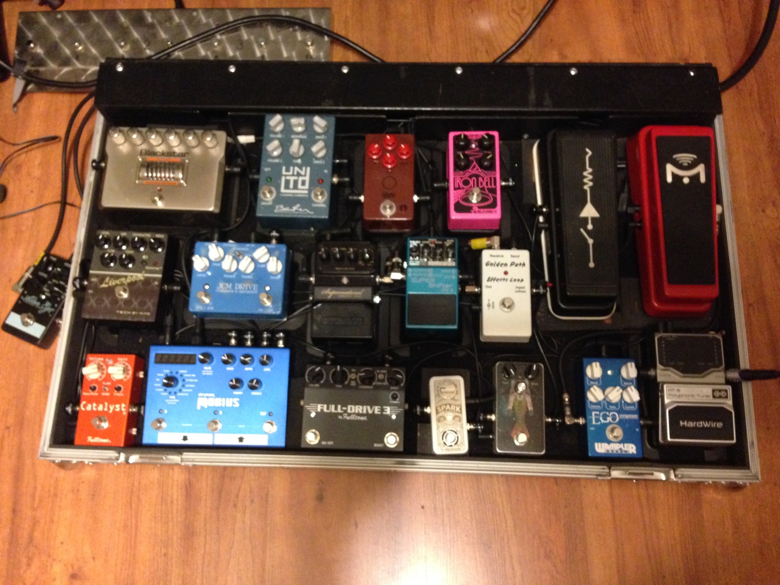 Pedalboard by toneguy007 featuring Strymon Mobius Modulator, Wampler Ego Compressor, and TC Electronic Spark Mini Booster