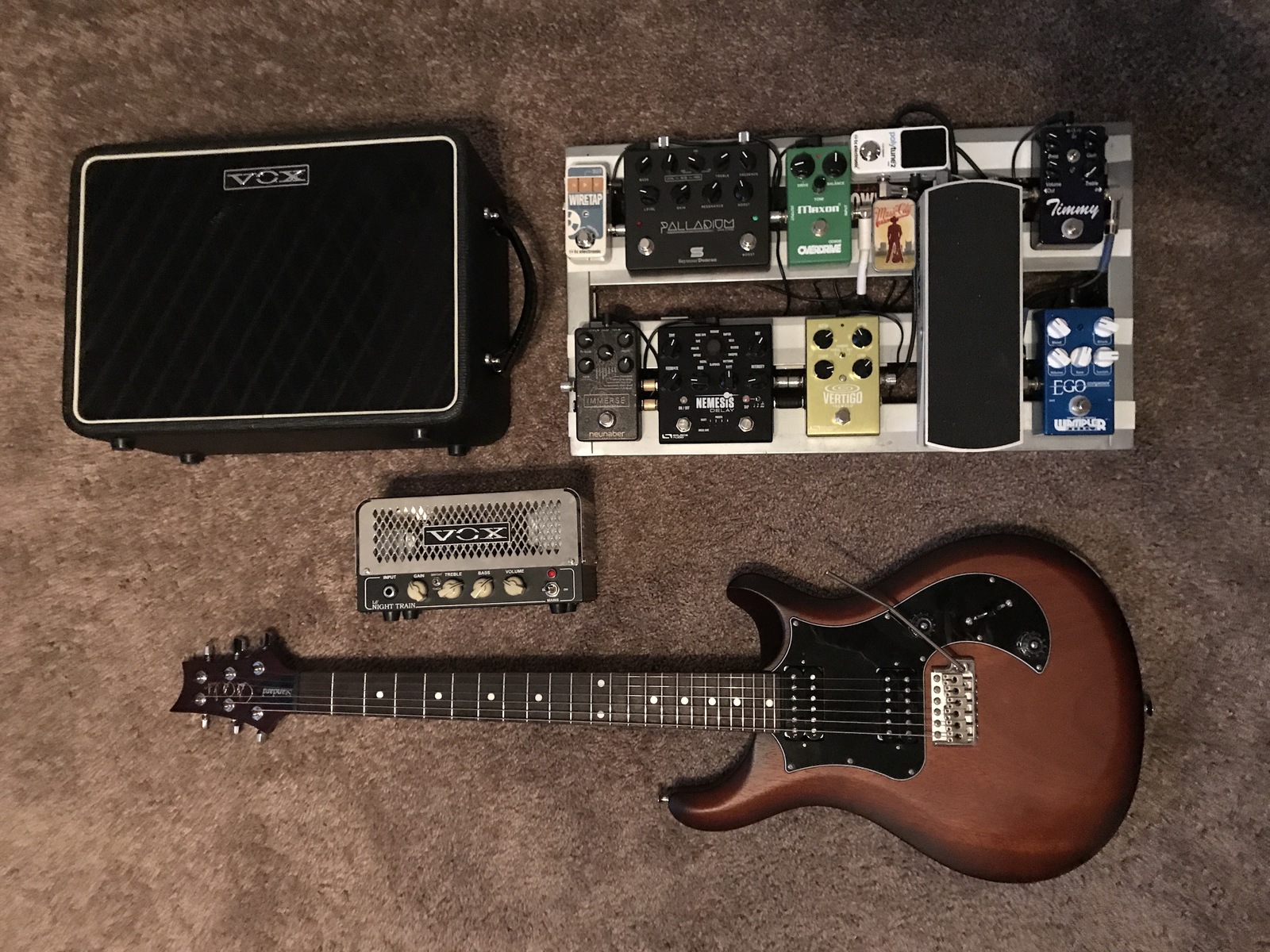 Metal Pedalboard by thedreadpirateknoberts featuring Maxon OD808 Overdrive, Wampler Ego Compressor, and TC Electronic PolyTune 2 Mini and 8 more pieces of gear