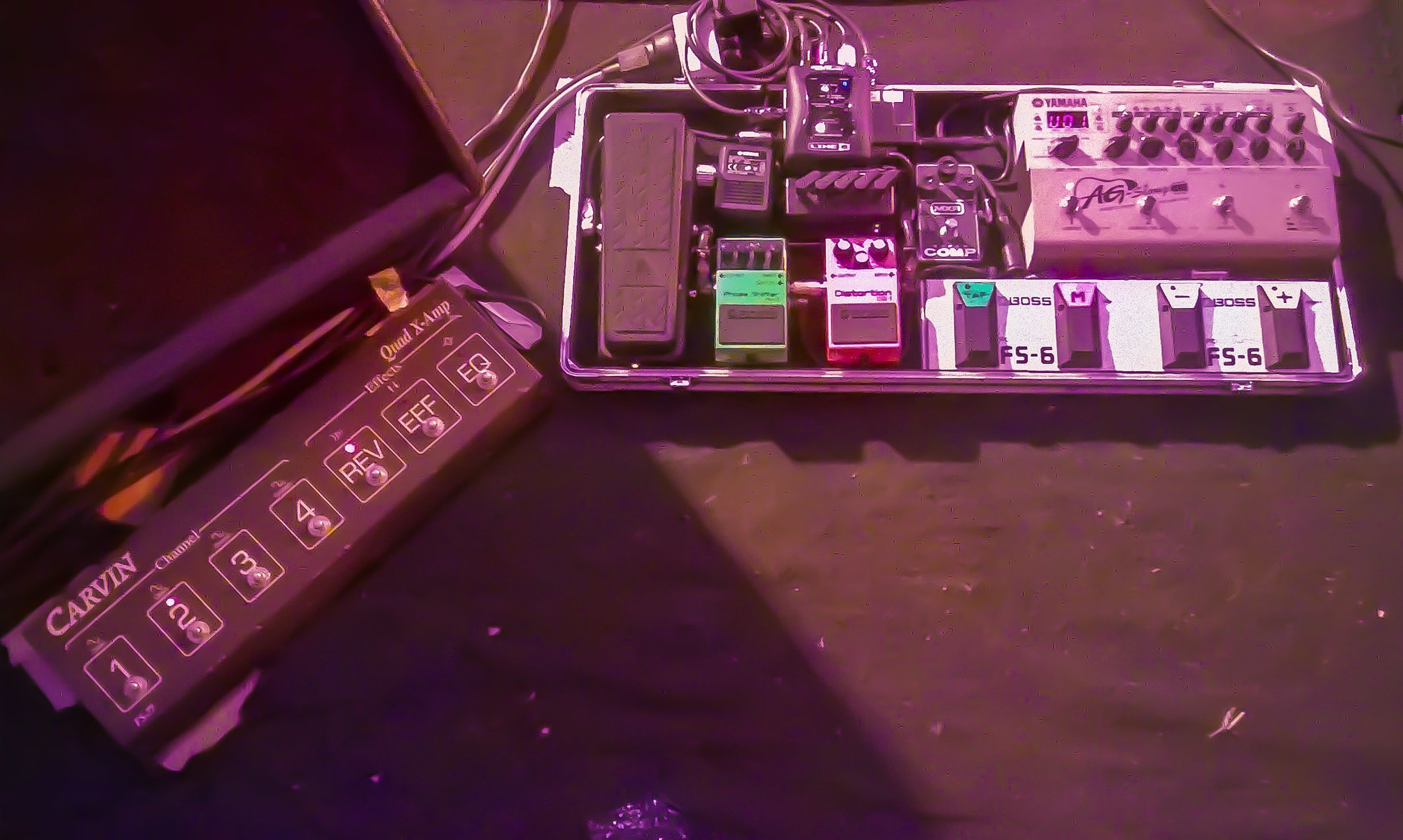 Pedalboard by gillyribeiro featuring Behringer HB01 Hell-Babe, Boss DS-1 Distortion, and Boss FS-6 Dual Foot Switch and 5 more pieces of gear