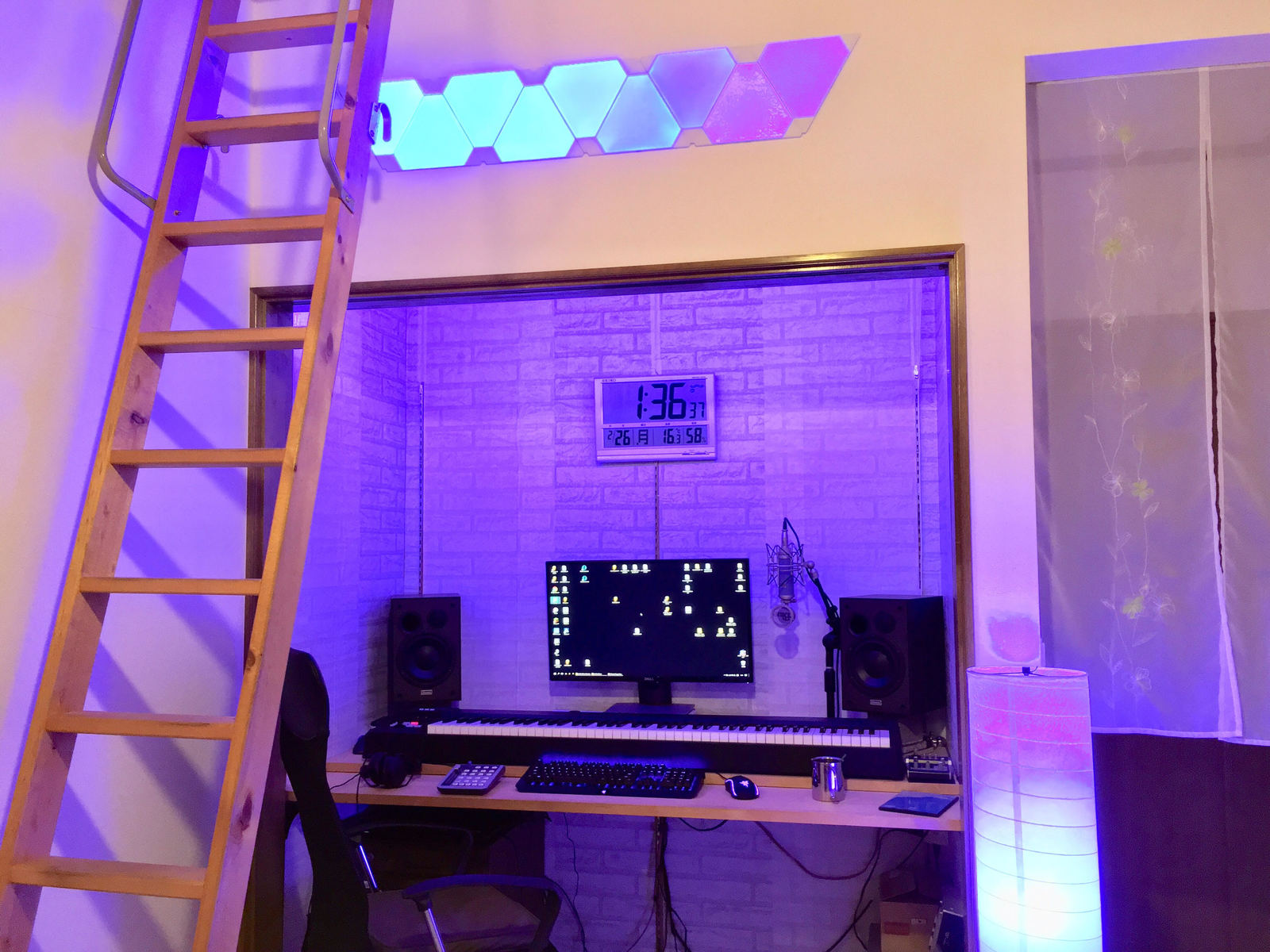 Electronic Studio Setup by ayuza featuring Roland A-88, PreSonus FaderPort Classic, and Blue Bluebird