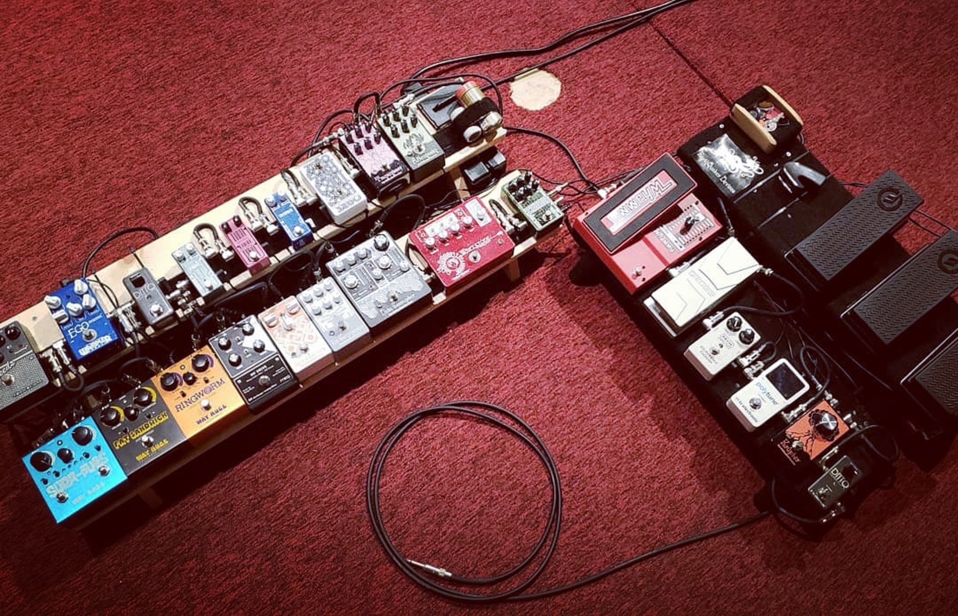 Way Huge Music Gear Setup by s19nalc14ain featuring Way Huge Electronics Ringworm Ring Modulator and EarthQuaker Devices Erupter