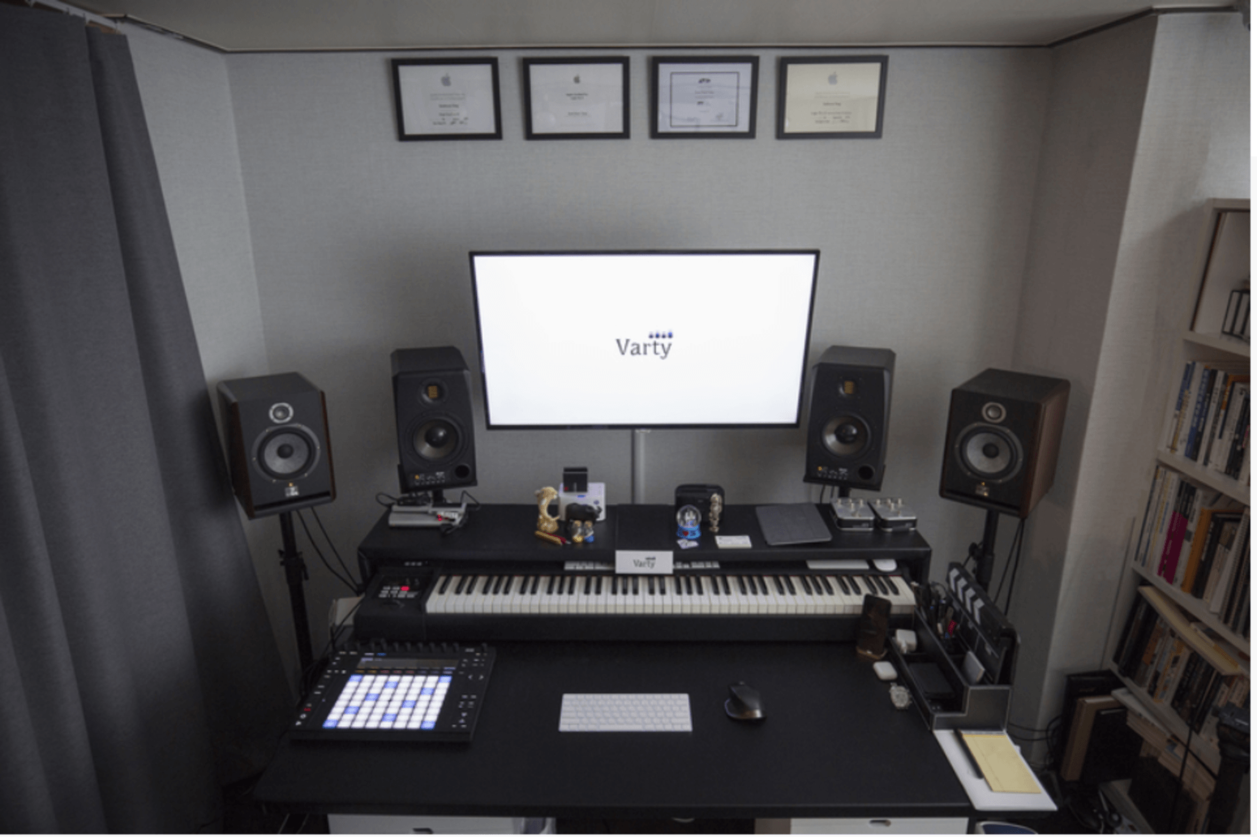 Electronic Studio Setup by varty featuring ADAM Audio S2X, Focal Solo6 Be, and Ableton Push 2